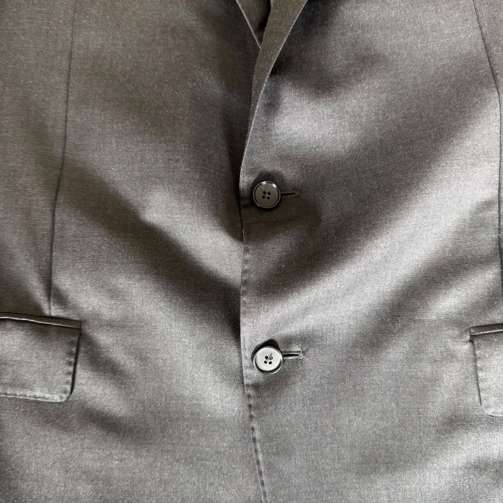Hickey Freeman Hickey Freeman Loro Piana Tasmanian Super 150s Mens 46R Gray Size 46R - 16 Thumbnail