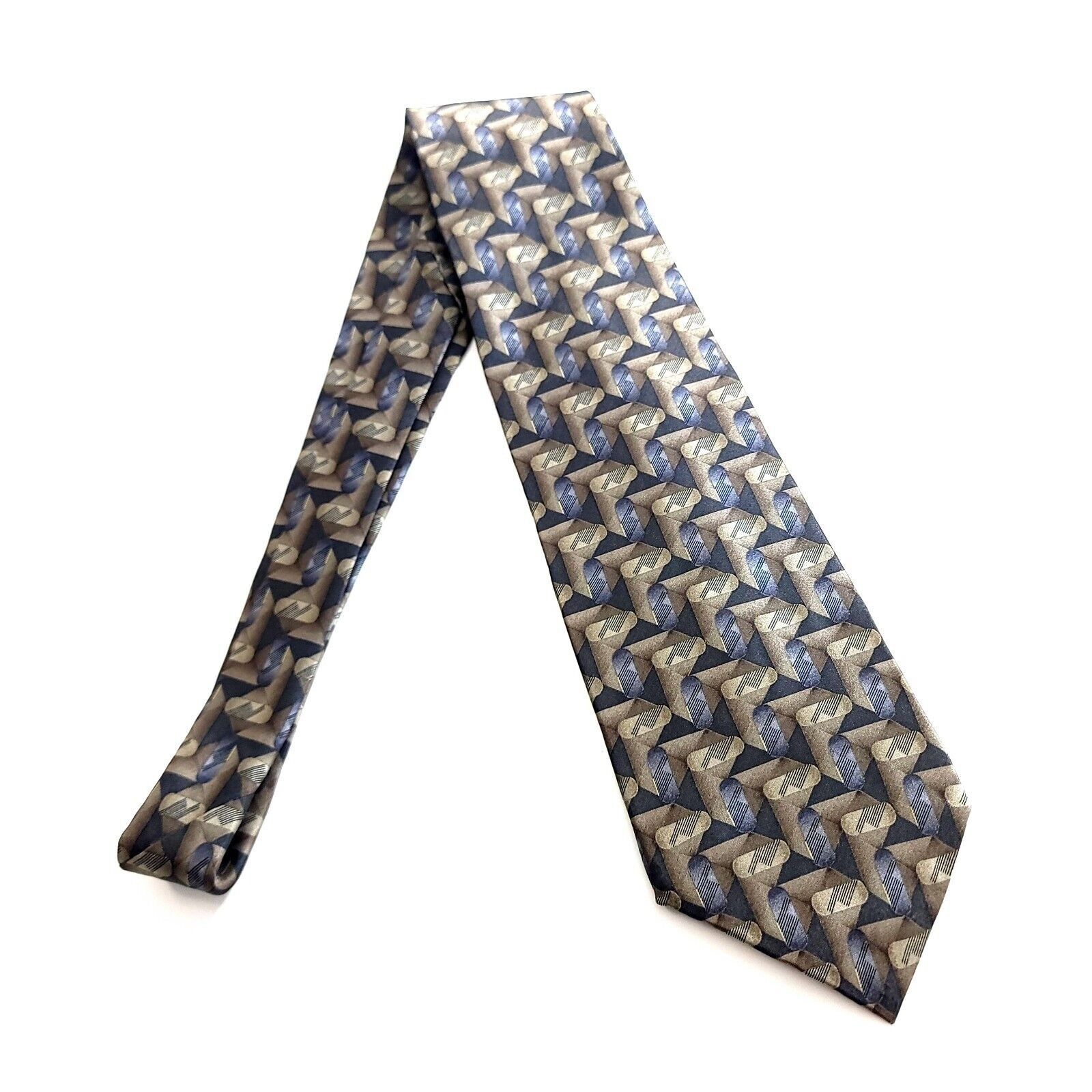Bill Blass Bill Blass Tan Blue Beige Geometric Abstract Print Short Wid Size ONE SIZE - 6 Thumbnail