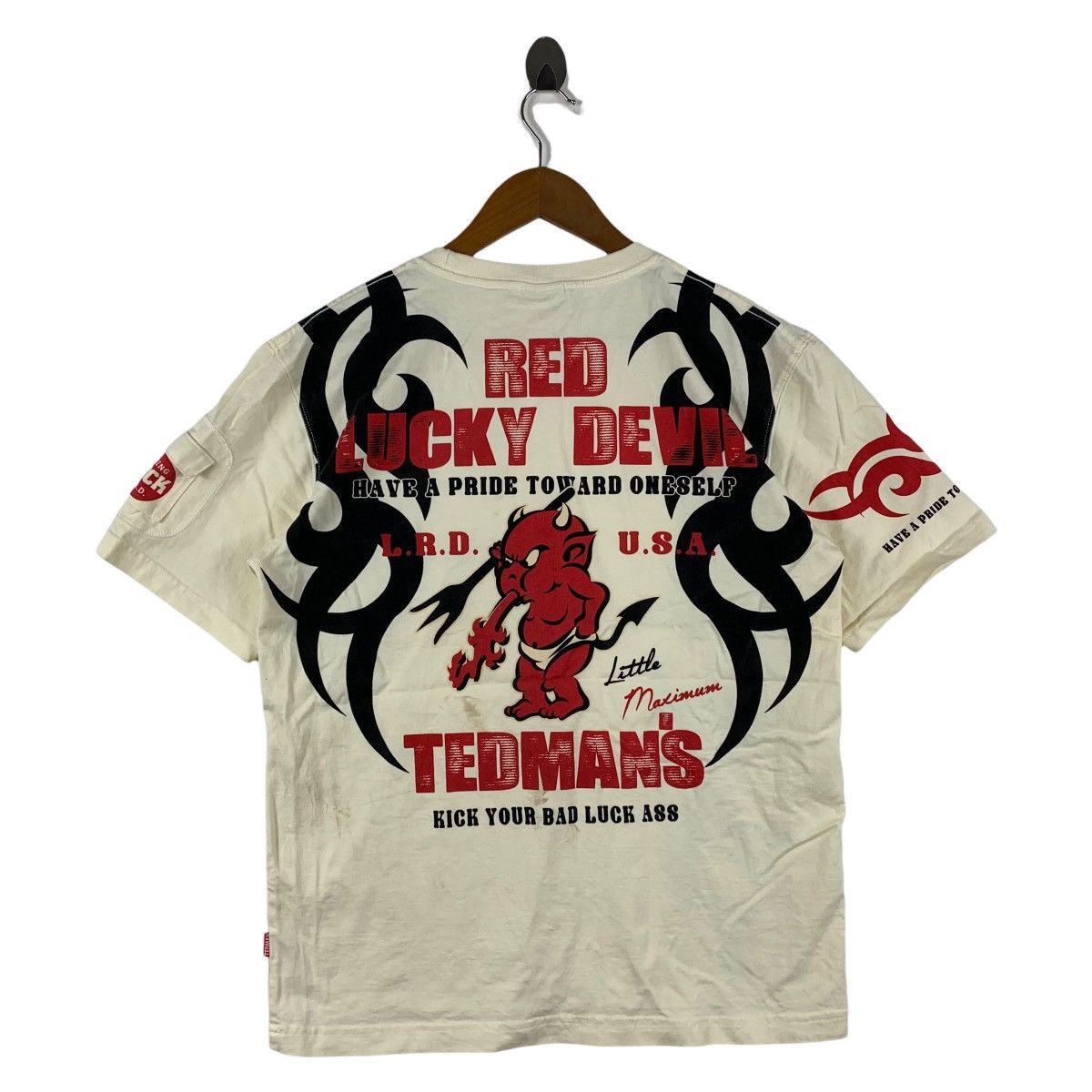 Tedman Vintage 90s Tedman's Lucky Red Devil Japanese Streetwear Tee Size US M / EU 48-50 / 2 - 1 Thumbnail