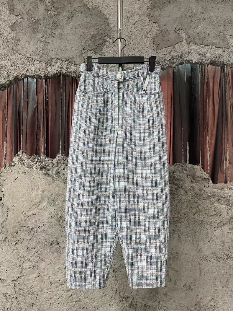 Chanel Chanel Mint blue tweed lantern pants Size 24" / US 00 / IT 34 - 1 Thumbnail