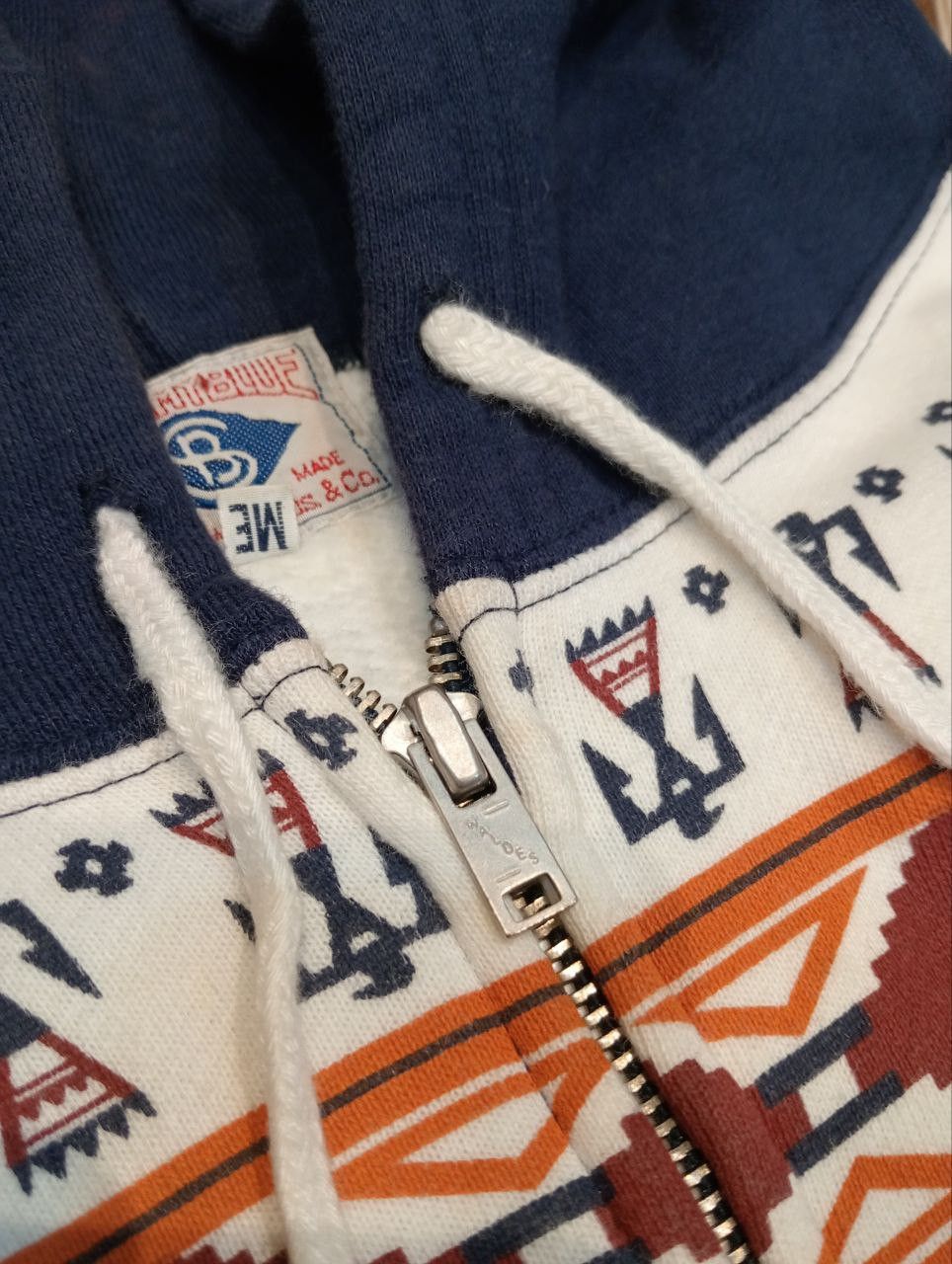 Pherrow's JAPANESE PHERROW'S STORMY BLUE NAVAJO PATTERN HOODIE Size US M / EU 48-50 / 2 - 4 Thumbnail