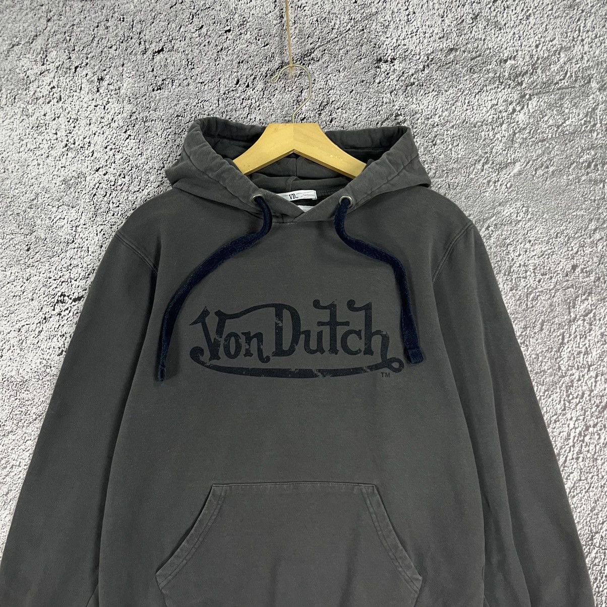 Designer × If Six Was Nine × Von Dutch 🗣️VINTAGE🗣️ Von Dutch Distressed Logo Grey Y2k archival Hoodie Size US M / EU 48-50 / 2 - 3 Thumbnail
