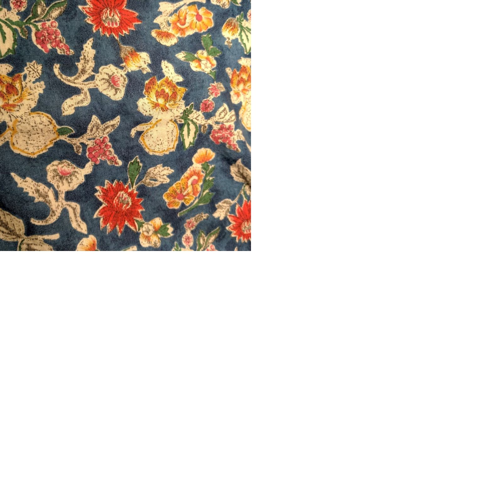Chaps Chaps Blouse Women 16W Blue Floral Linen Blend Ruffled Button Flutter Sleeve Size XXL / US 16-18 / IT 52-54 - 9 Thumbnail
