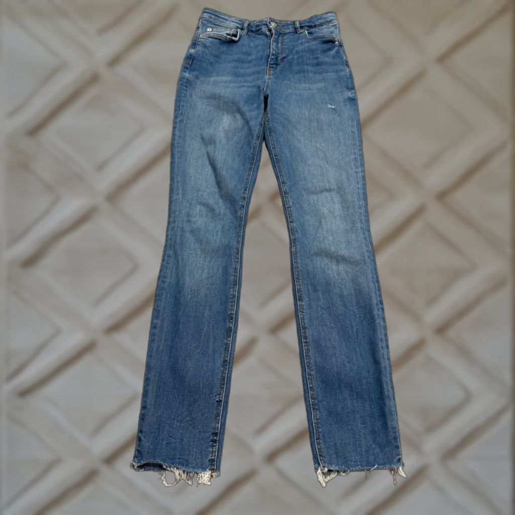 Zara VINTAGE Zara Women’s Skinny Jeans Denim High Waist Streetwear 4 Blue Distressed 28in Inseam Size 27" / US 4 / IT 40 - 1 Thumbnail