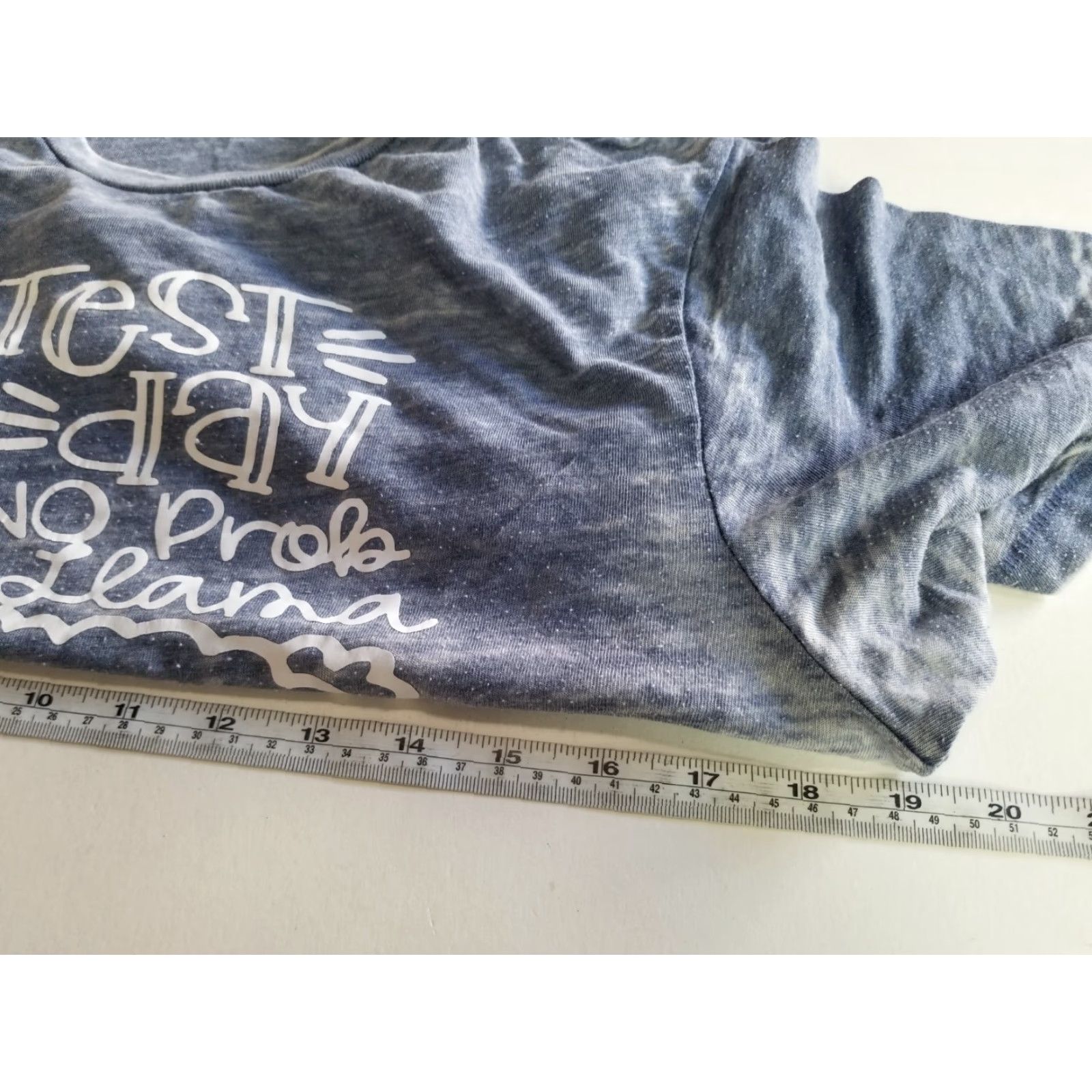 Vintage Test Day No Prob-Llama Funny Men's T-Shirt Short Sleeve Round Neck Blue Medium Lightweight 100% cotton Jersey Printed Shirt Mens Size US M / EU 48-50 / 2 - 5 Thumbnail