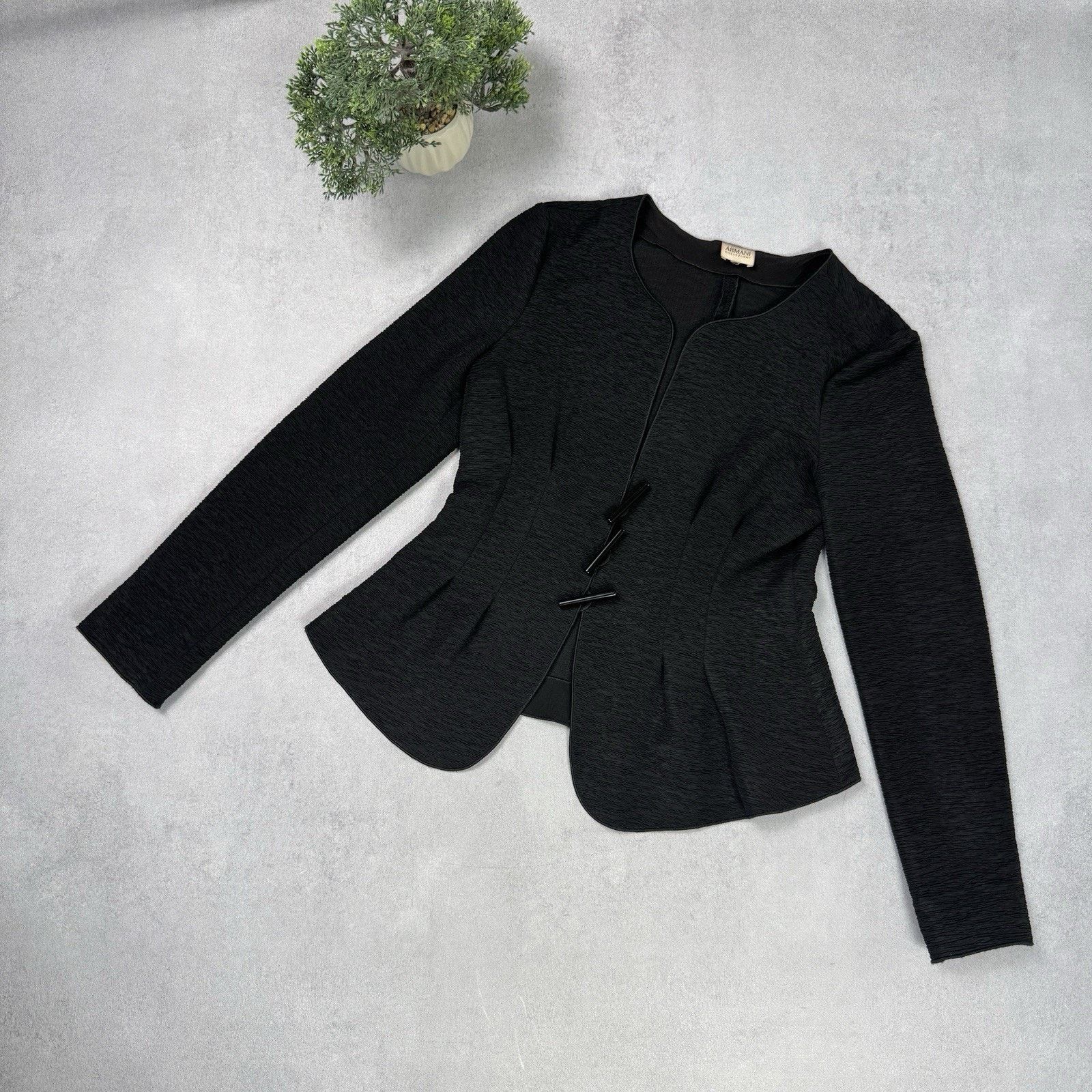 Armani Collezioni Armani Collezioni Pleated Jacket Blazer Black Size 42 Size M / US 6-8 / IT 42-44 - 1 Thumbnail