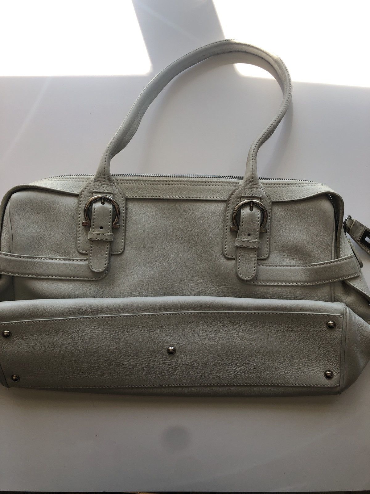 Salvatore Ferragamo SALVATORE FERRAGAMO WHITE LEATHER BOSTON SHOULDER BAG Size ONE SIZE - 7 Thumbnail