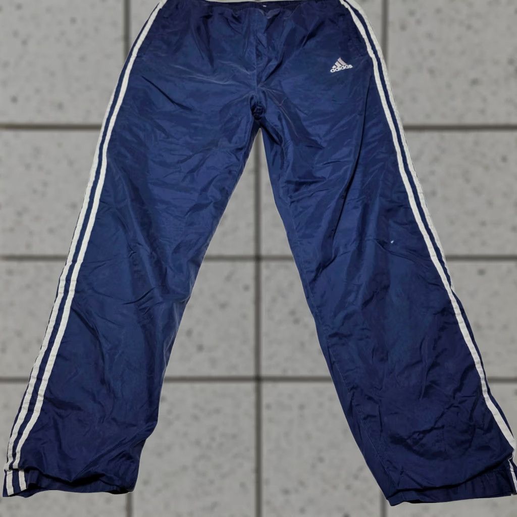 Adidas VINTAGE Adidas Windbreaker Track Pants Breakaway Women’s XL Blue Lined 90's Size 40" / US 18 - 1 Thumbnail