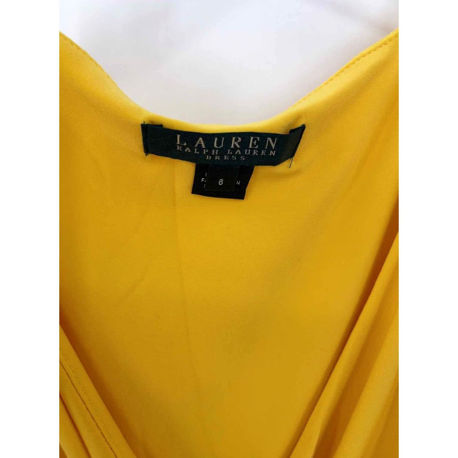 Vintage Lauren Short Sleeveless Dress Yellow 6 Regular Women Size 28" / US 6 / IT 42 - 3 Thumbnail