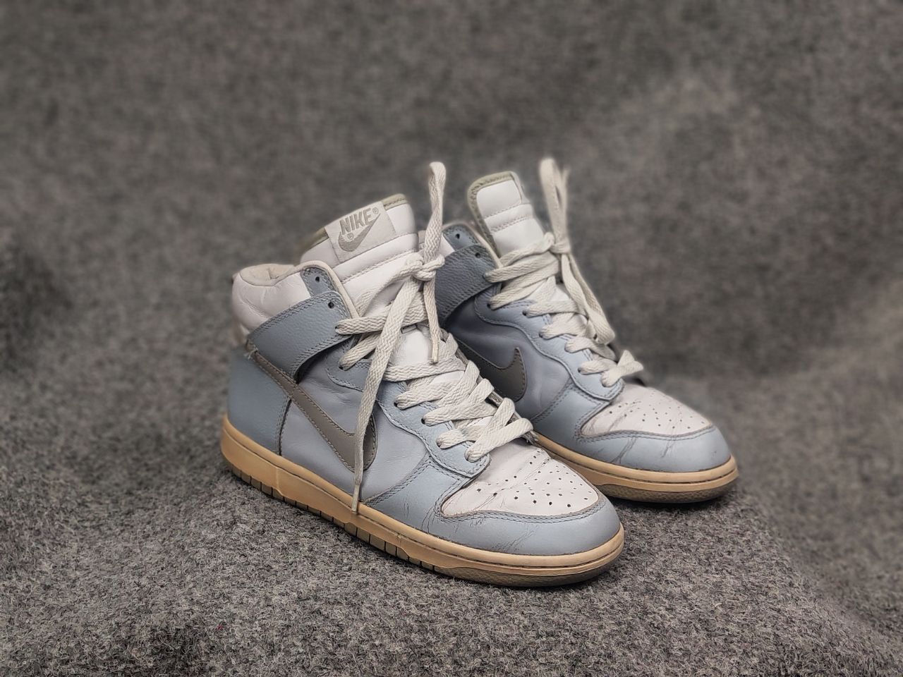 Nike Vintage 2005 Nike Dunk High Blue Gray Leather Sneakers Size US 8 / IT 38 - 9 Thumbnail