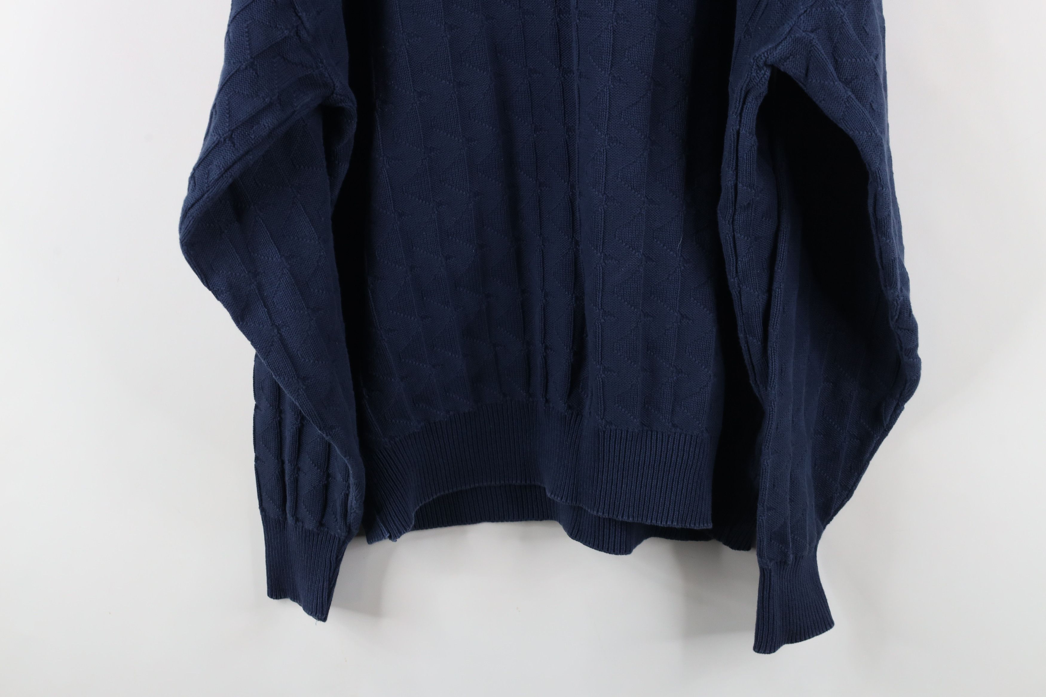 Vintage Vintage 90s Streetwear Wavy Knit Crewneck Sweater Blue USA Size US L / EU 52-54 / 3 - 8 Thumbnail