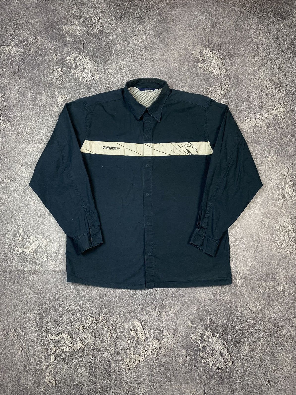 Quiksilver × Vintage Vintage 00s Quiksilver Navy Shirt Surf Style Retro Y2K Size US L / EU 52-54 / 3 - 1 Thumbnail