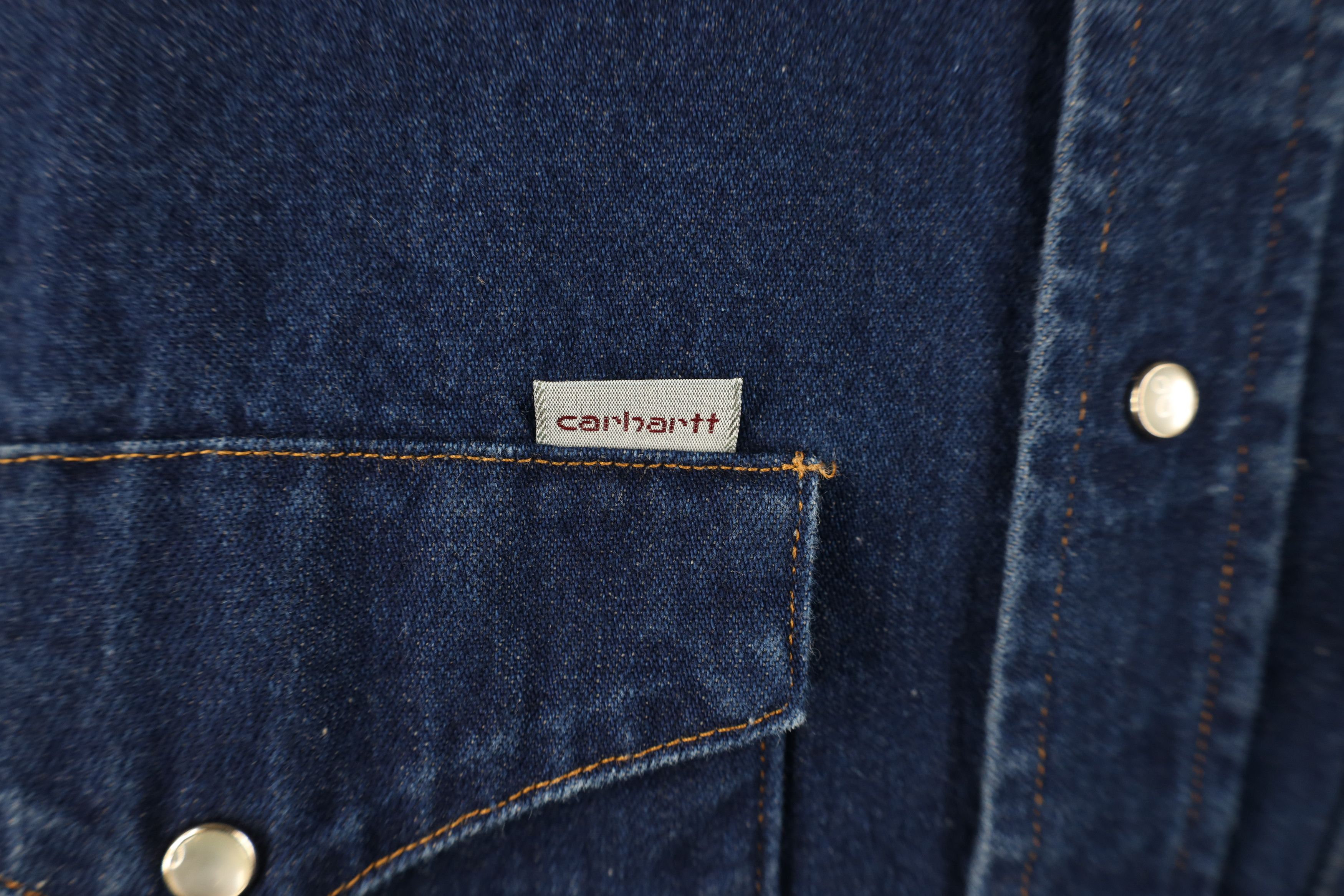 Carhartt Vintage 90s Carhartt Pearl Snap Button Denim Shirt Blue USA Size US M / EU 48-50 / 2 - 6 Thumbnail