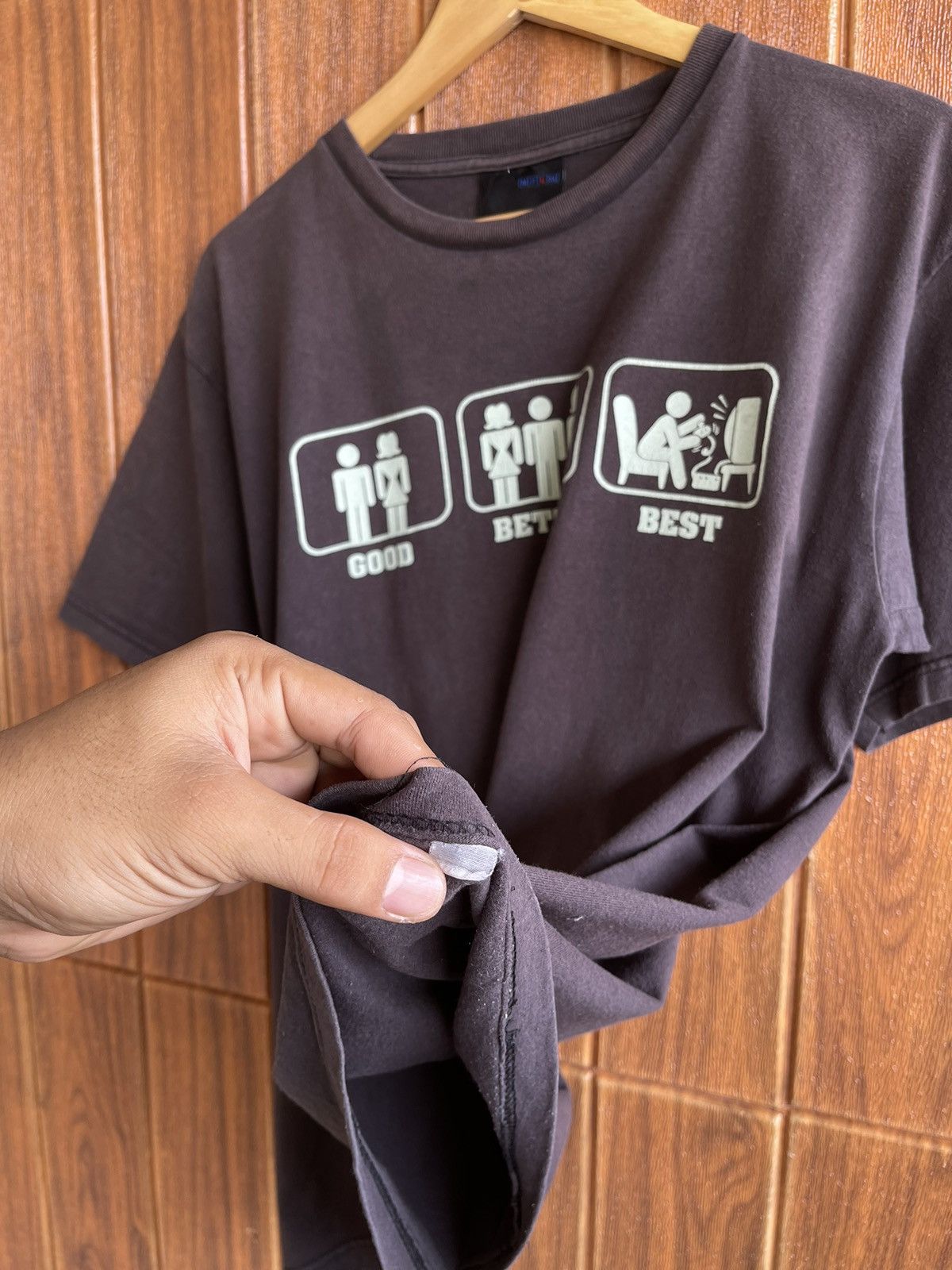 Vintage Vintage’90s🔥UNFLEDGED🔥Good Better Best Humor faded Tshirt Size US L / EU 52-54 / 3 - 6 Thumbnail