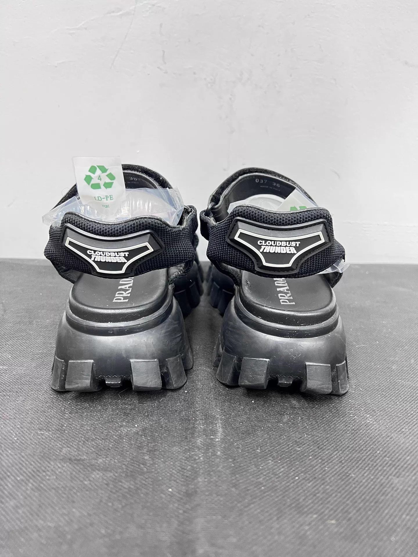 Prada Prada Black Thick Sole Velcro Beach Sandals 36 Good Size US 5.5 / IT 35.5 - 3 Thumbnail