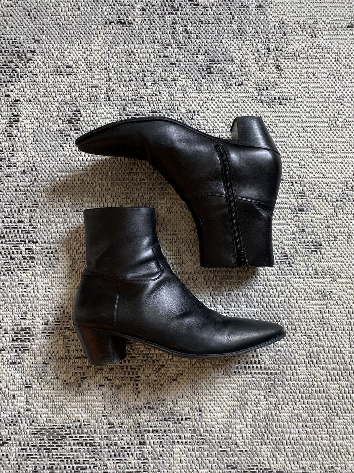 靴 CELINE by Heidi Sliman Jacno boots Celine × Hedi Slimane SS19 Celine Silver Leather Jacno Boots Hedi