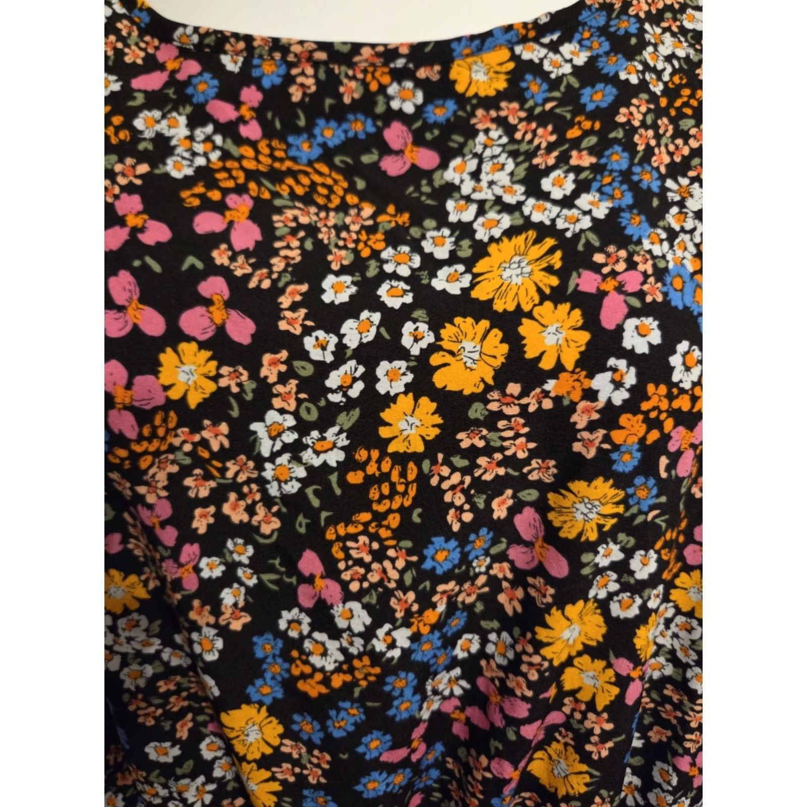 Shein SHEIN Curve 4XL Floral Print Cap Sleeve A-Line Dress Short Sleeve Knee Length Casual Women Multicolor Summer Size 40" / US 18 - 2 Thumbnail