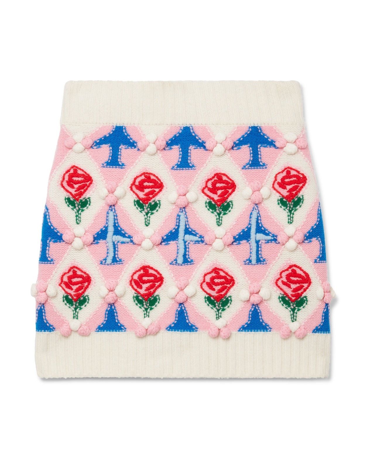 Casablanca o1mle1224 Argyle Mini Skirt in Multicolor Size 26" / US 2 / IT 38 - 2 Thumbnail