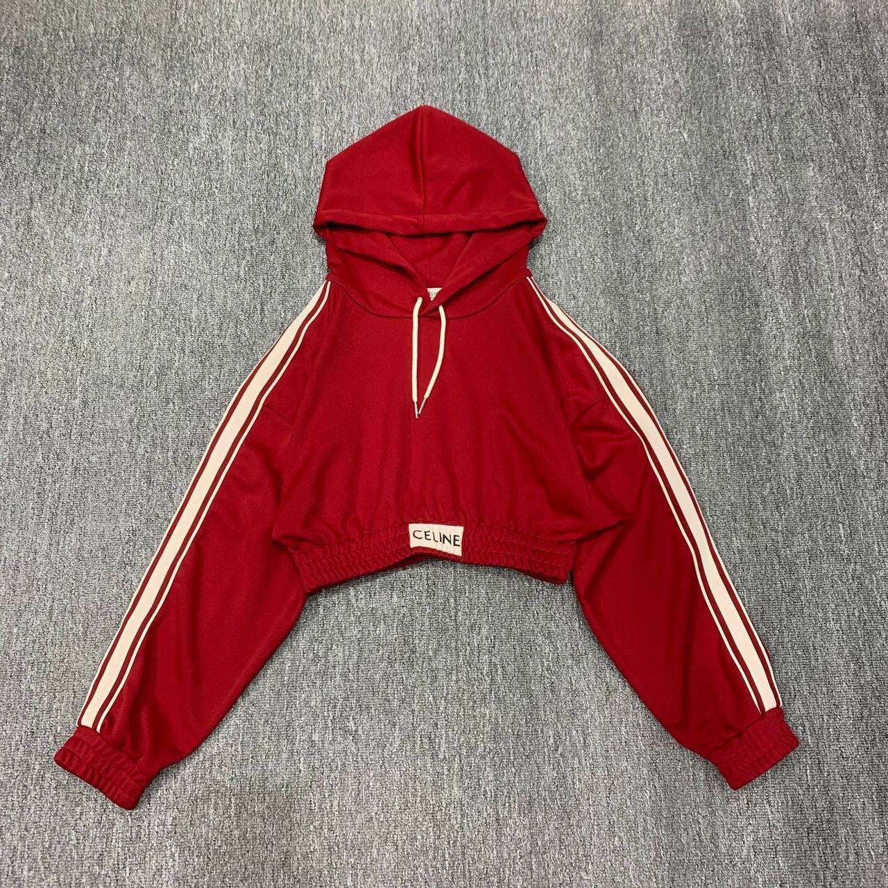 Celine red cropped hooded sweatshirt from Celine Size S / US 4 / IT 40 - 1 Thumbnail
