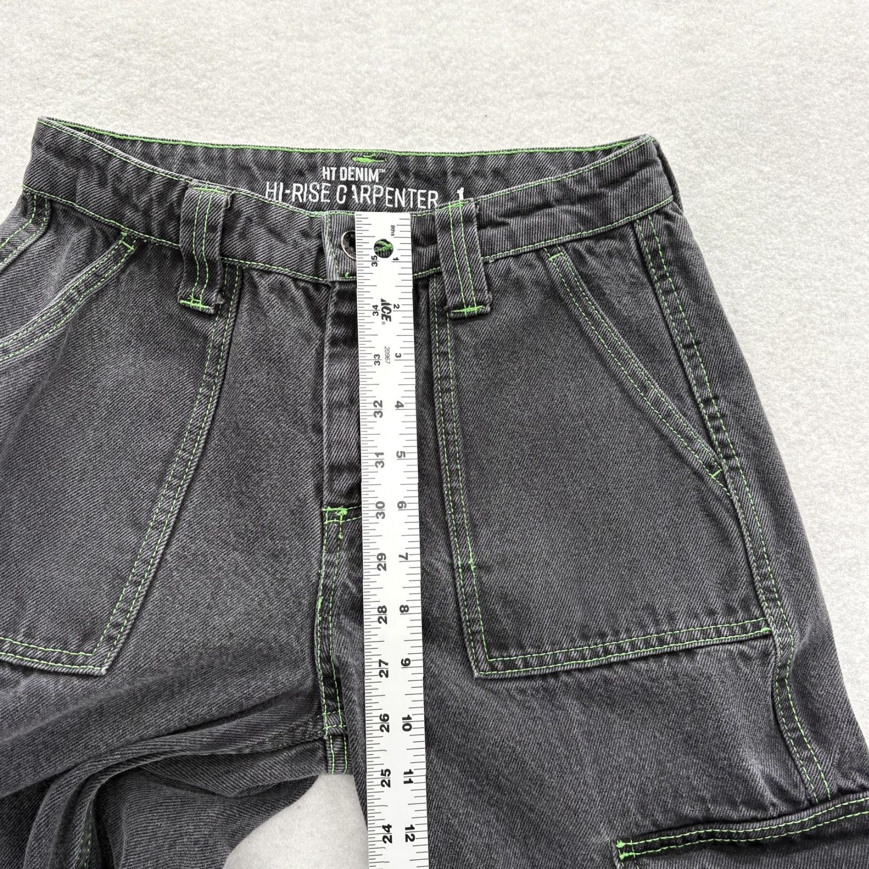 Hot Topic VINTAGE Hot Topic Denim Jeans Womens 1 Black Hi Rise Carpenter Cargo Utility Grunge Y2K Mens? Size 25" / US 0 / IT 36 - 7 Thumbnail
