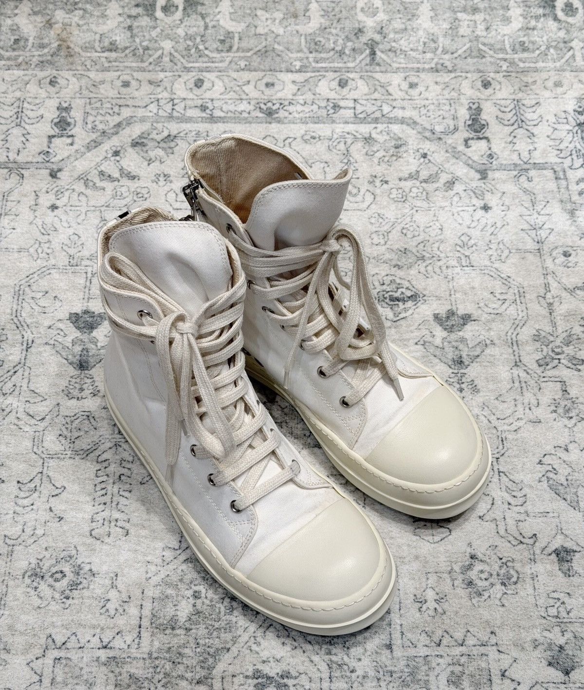 Rick Owens x Converse milk white canvas sneakers
