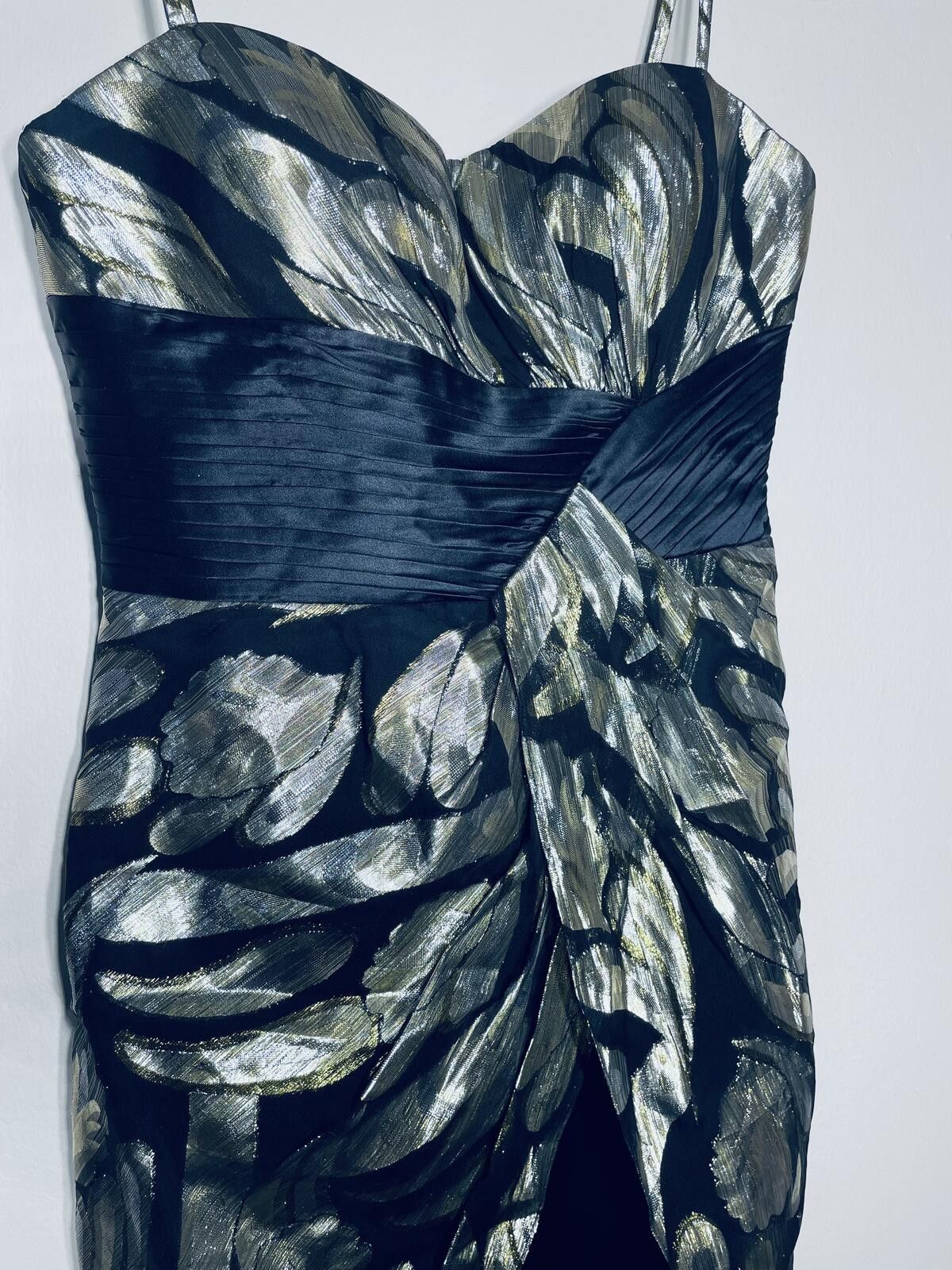 Other Aidan Mattox Metallic Silk Cocktail Mini dress formal Sz 4 Size S / US 4 / IT 40 - 4 Thumbnail