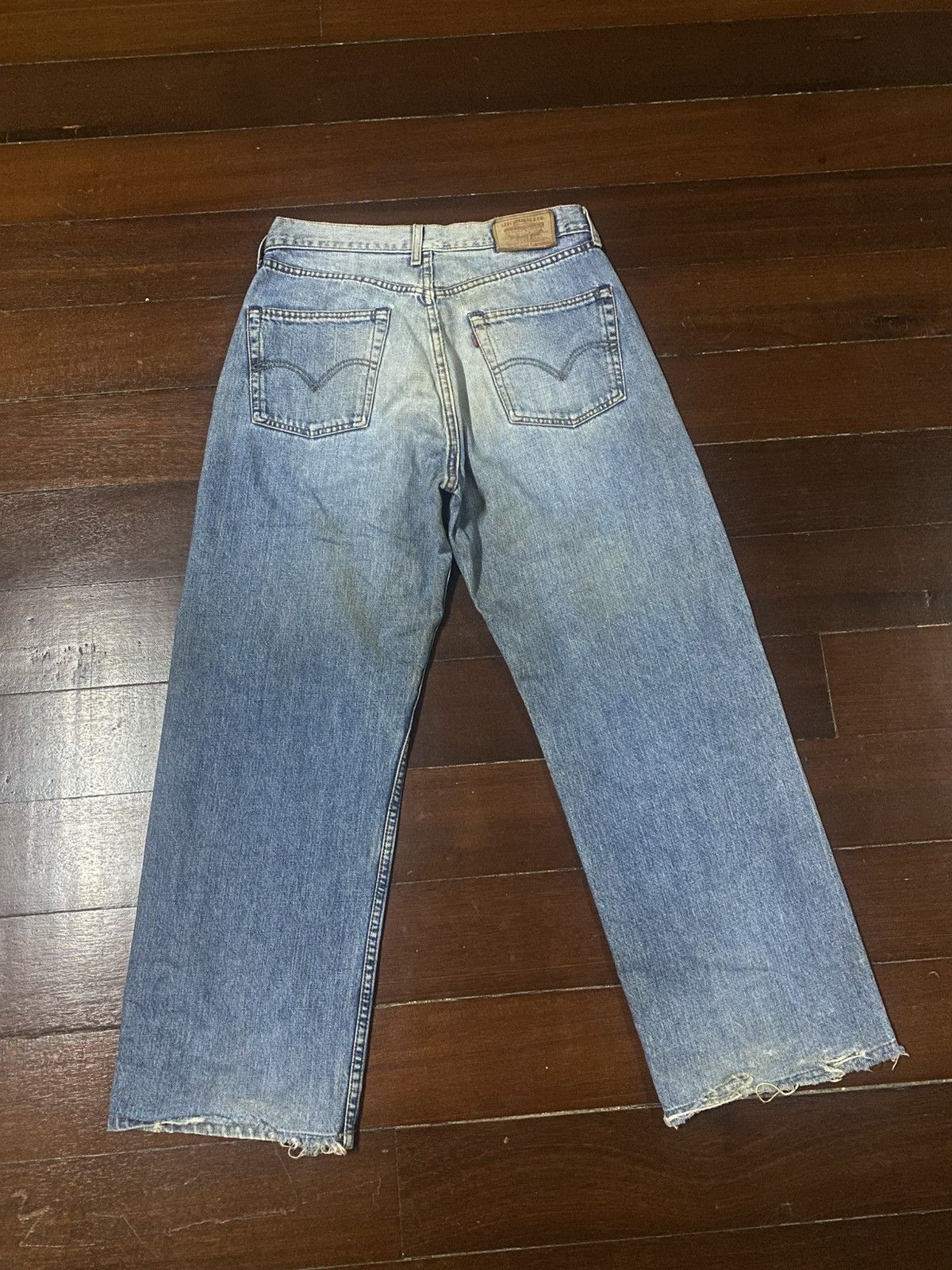 Levi's Vintage y2k Levis 504 Selvedge Distressed baggy wide Denim Size US 32 / EU 48 - 12 Thumbnail