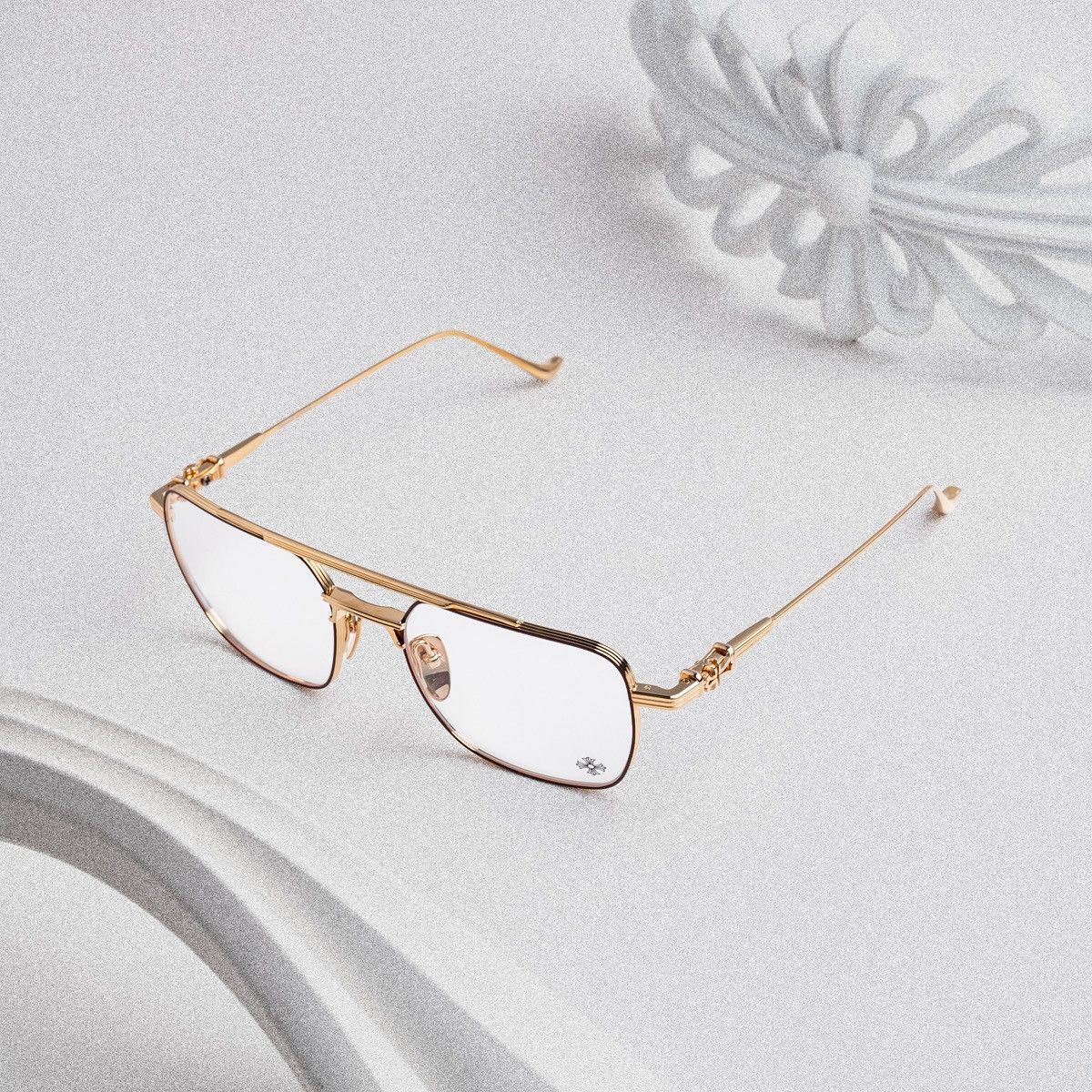 Chrome Hearts CHROME HEARTS MAGNUM II BORDELLO GOLD PLATED GLASSES Size ONE SIZE - 2 Thumbnail
