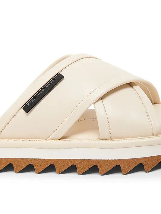 Stella McCartney os11x1225 Sneak-Elyse 50MM Platform Slides in Cream Size US 8 / IT 38 - 5 Thumbnail