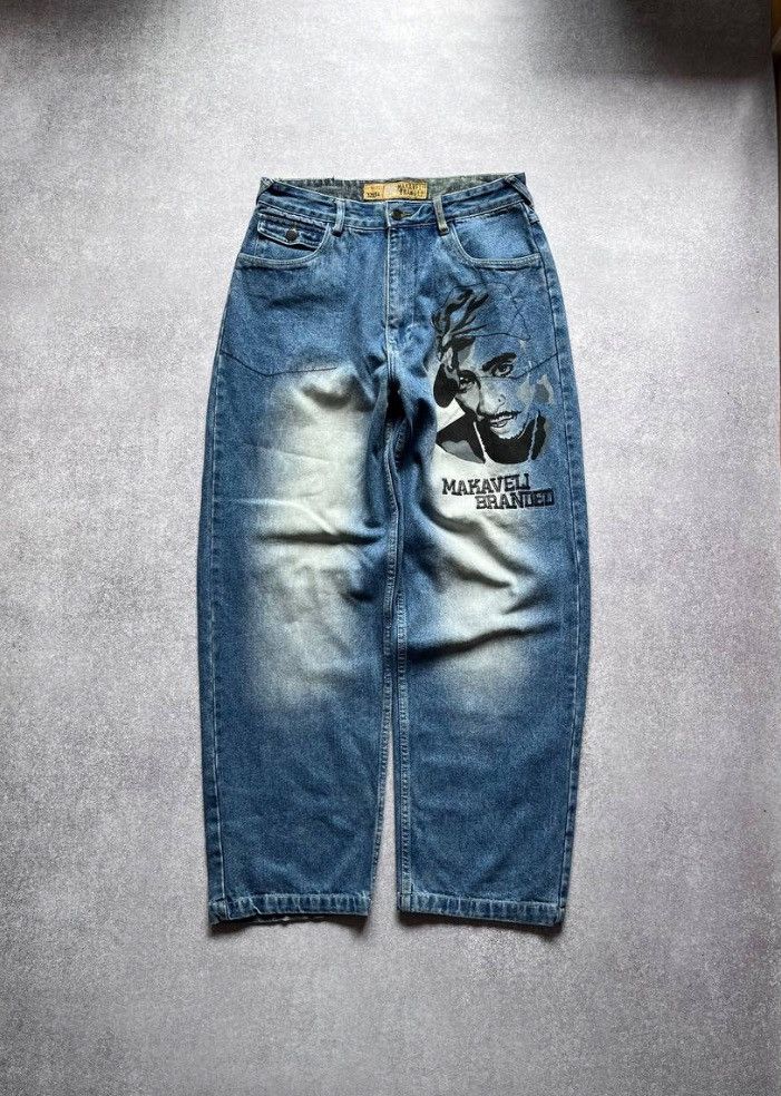 Makaveli × Streetwear × Vintage Vintage 2PAC Makaveli Baggy Jeans 
