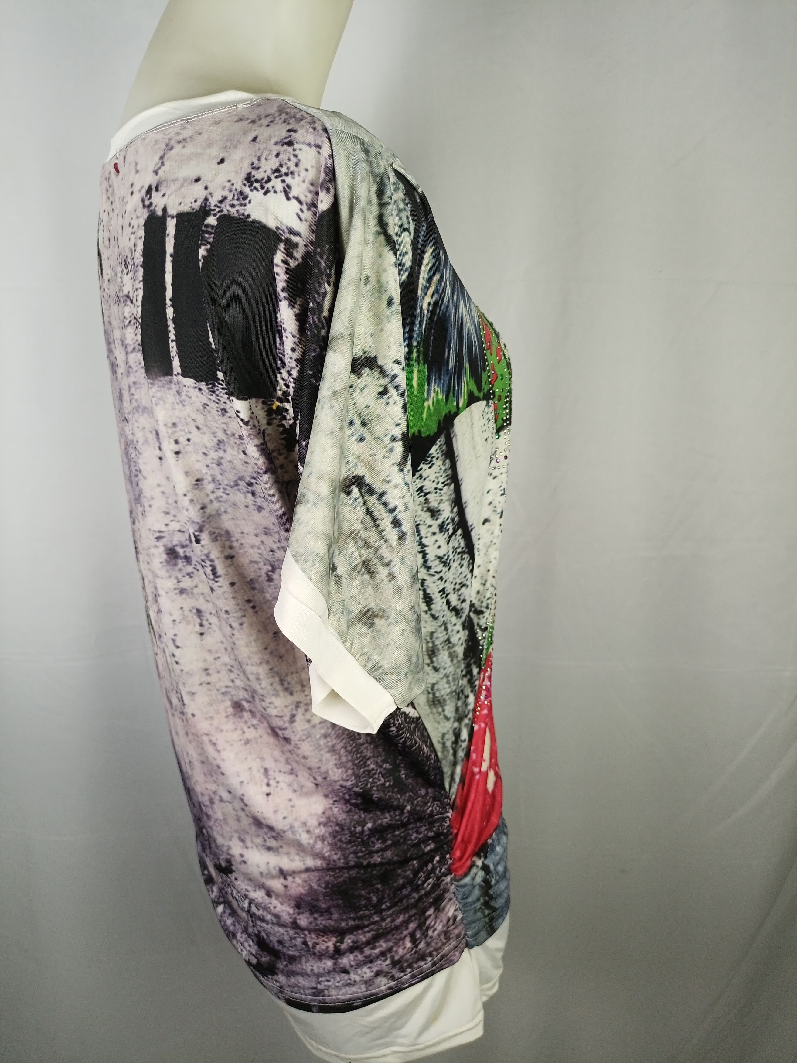 Vintage Adolfo Women's Printed Jersey T-Shirt Size M / US 6-8 / IT 42-44 - 12 Thumbnail