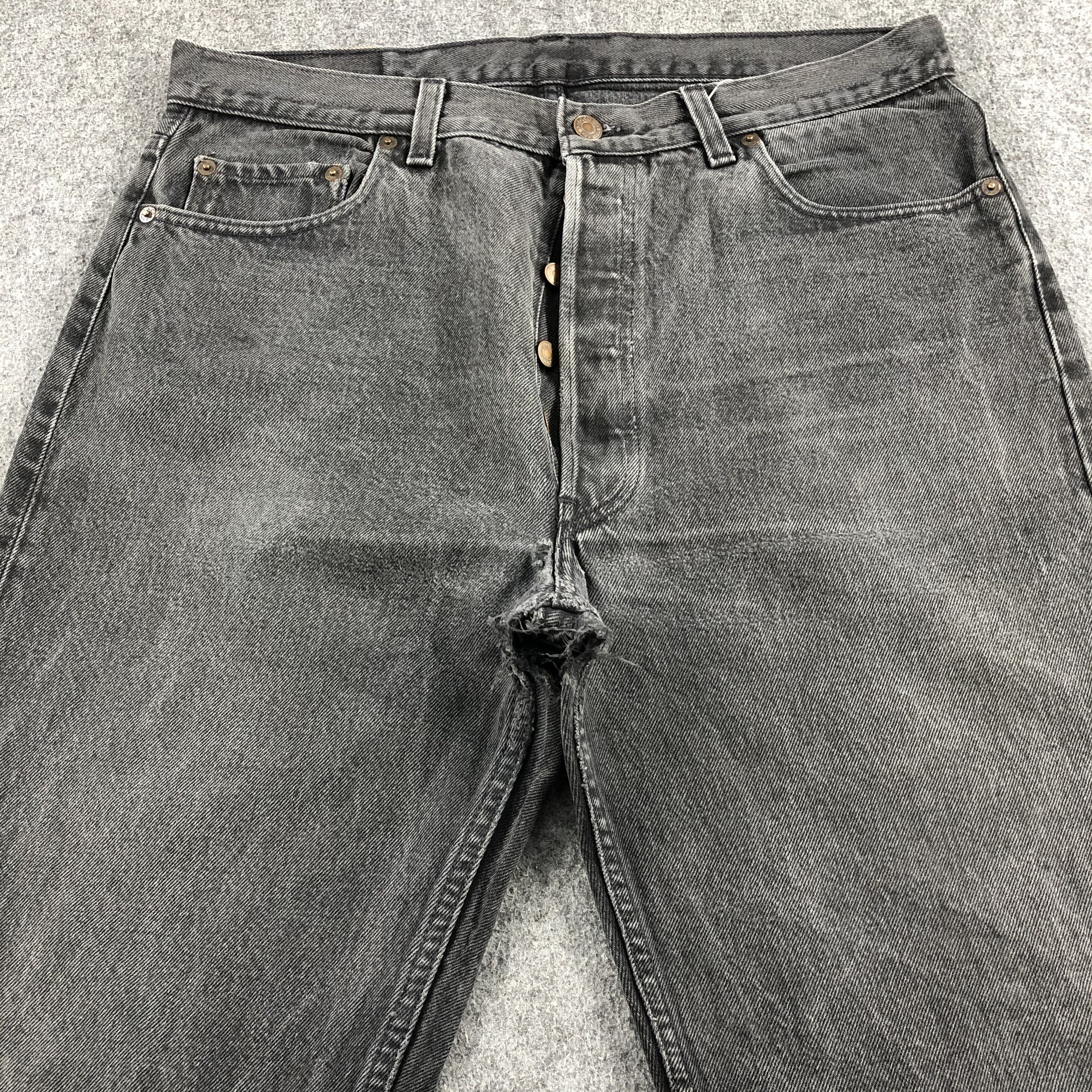 Levi's 90s Vintage Distress Levis 501 Jeans-J1439 Size US 35 - 3 Thumbnail