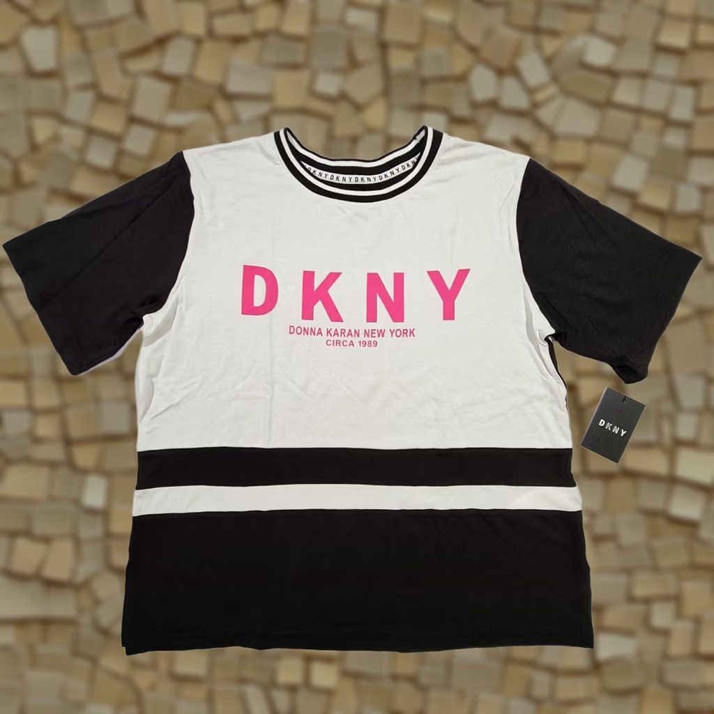 DKNY DKNY Womens Pyjama T Shirt White Black Large Short Sleeves Top Jersey Size L / US 10 / IT 46 - 1 Thumbnail