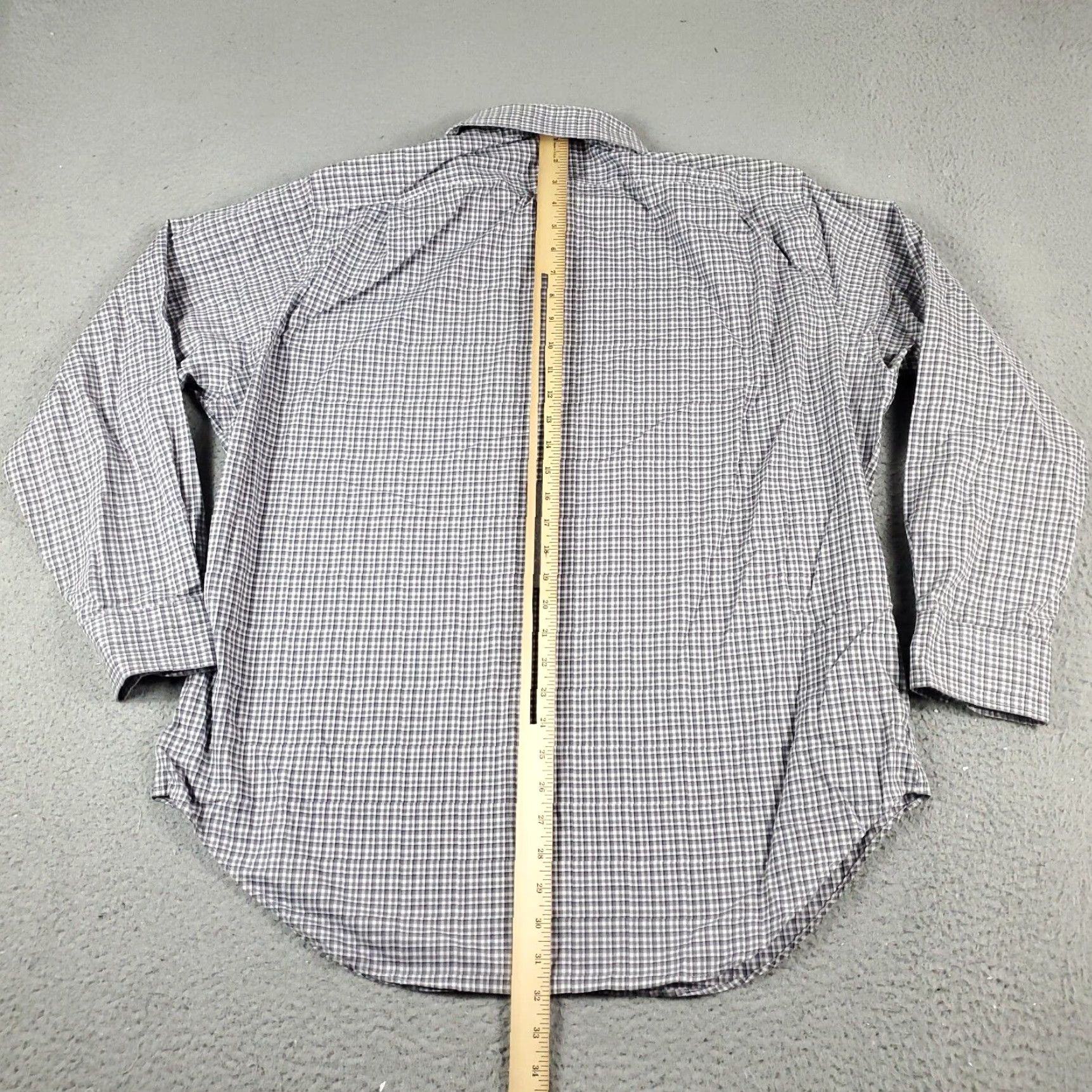 Ralph Lauren Ralph Lauren Shirt Mens Size 17 Gray Plaid Dress Button Up Long Sleeve Shirt (Dress Shirt) Mens Size 46R - 4 Thumbnail