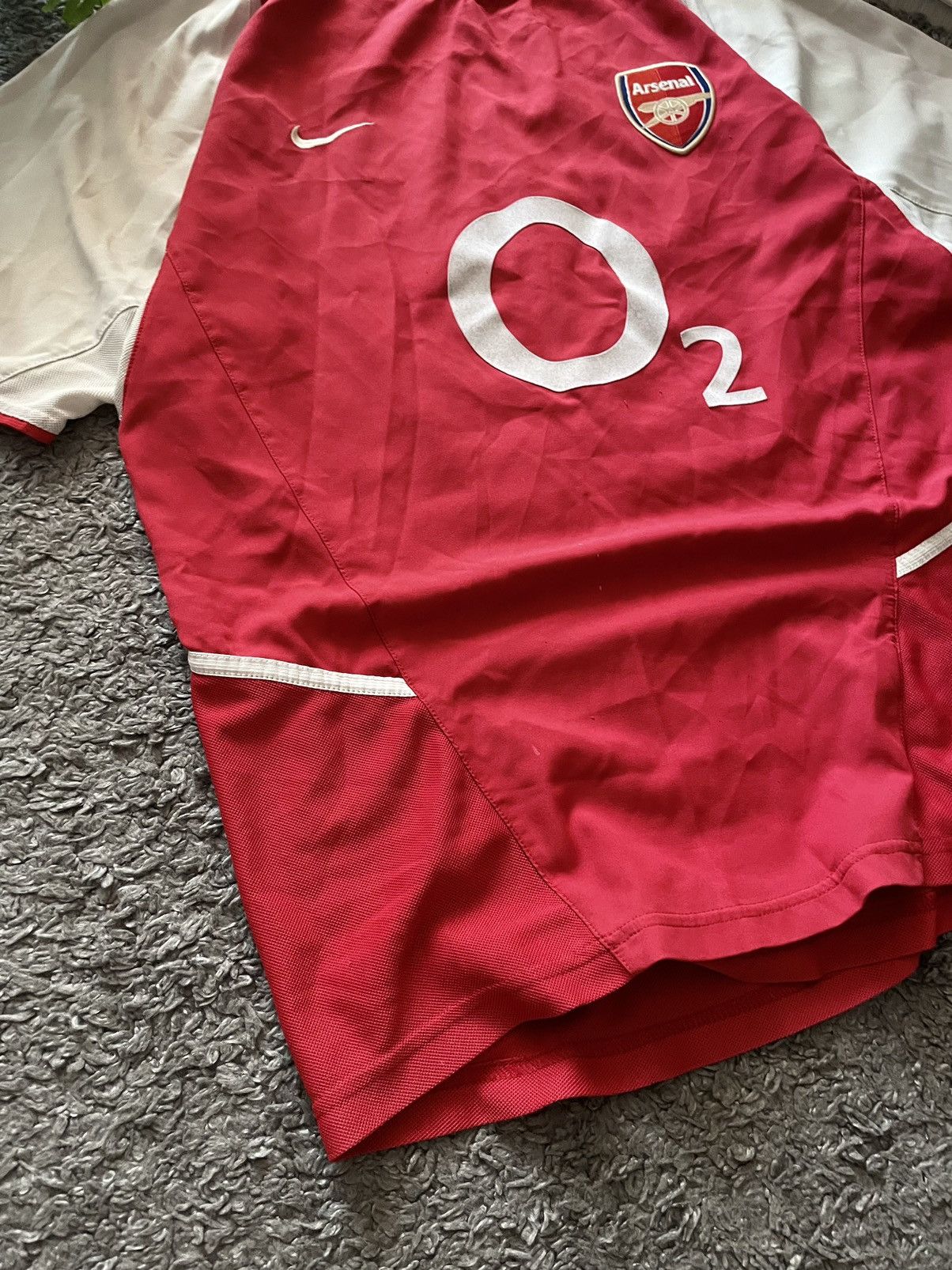 Nike × Vintage 90s Nike Jersey Vintage Streetwear O2 Arsenal Swoosh Rare Size US L / EU 52-54 / 3 - 6 Thumbnail