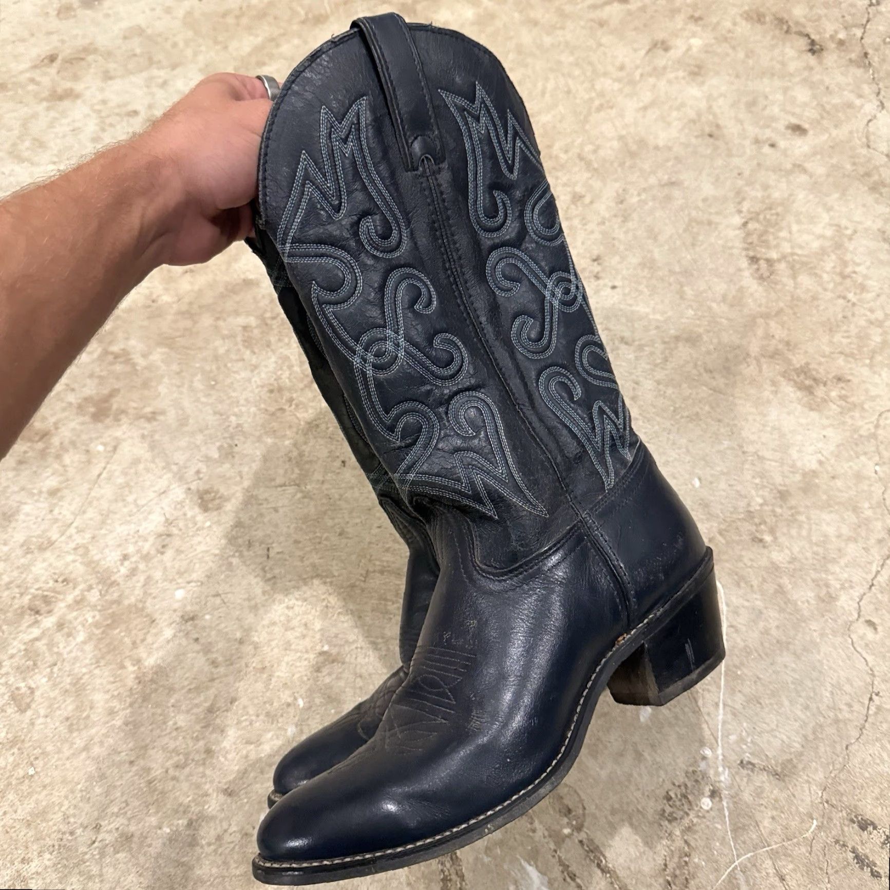 Wrangler VINTAGE Wrangler Western Blue Leather Rodeo Cowboy Boots Mens Size 9 M Size US 9 / EU 42 - 5 Thumbnail