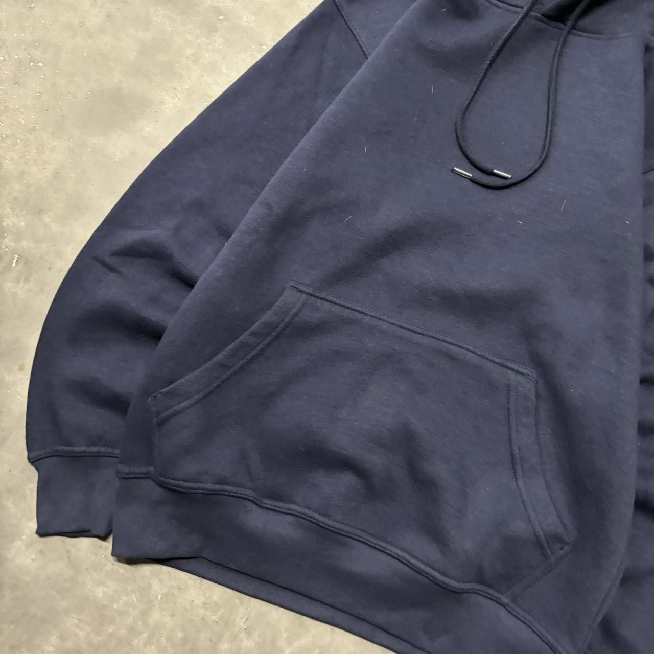 Japanese Brand × Vintage Crazy Vintage Y2K/2000s Navy Blue Blank Essential Pullover Hoodie! Size US S / EU 44-46 / 1 - 3 Thumbnail