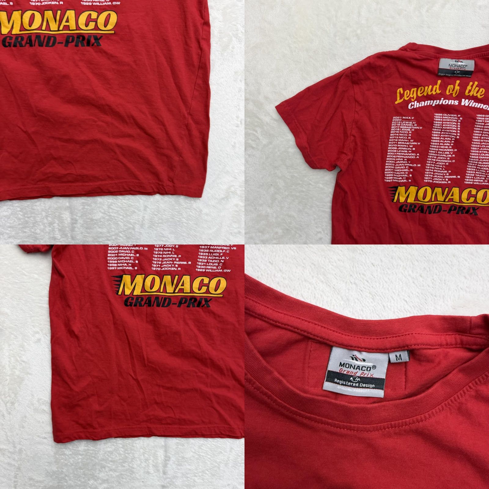 Vintage Monaco Grand Prix Shirt Mens Medium Red Racing Double Sided Graphic Tee Size US M / EU 48-50 / 2 - 9 Thumbnail