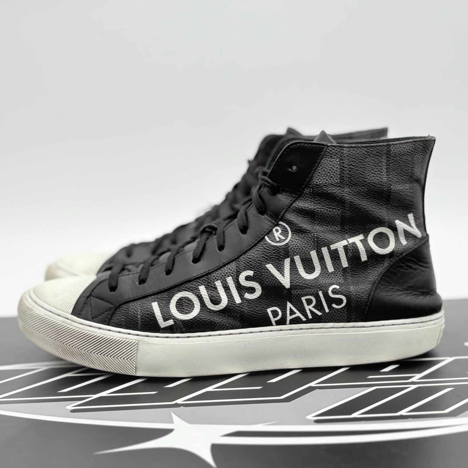 Louis Vuitton Louis Vuitton Tattoo Line High Top Damier Graphite ' Black ' Size US 8 / EU 41 - 1 Thumbnail