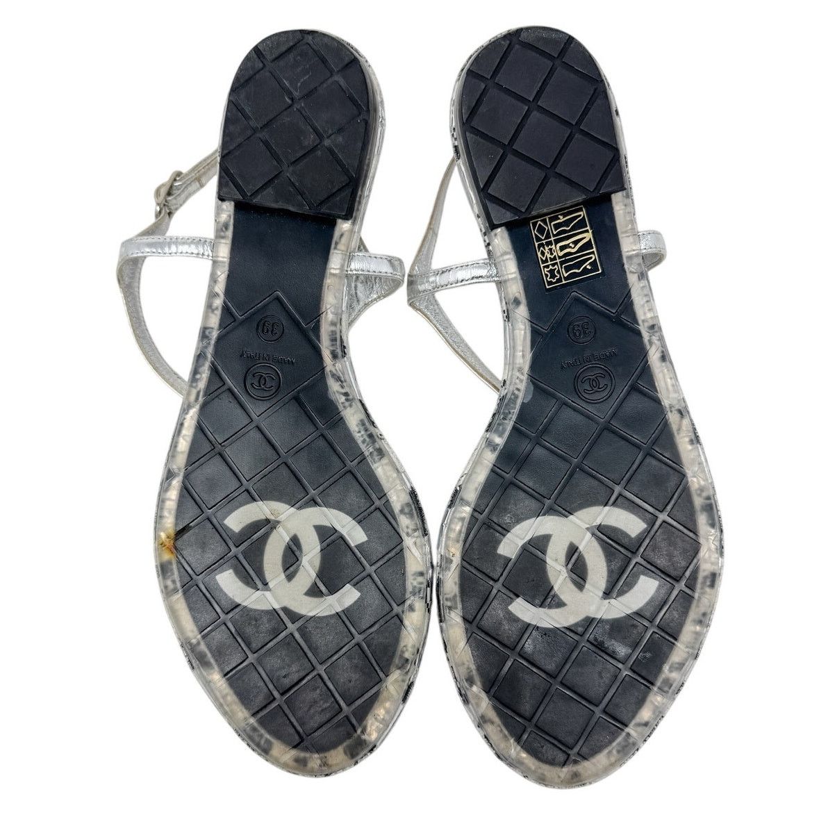 Chanel Chanel Clear Chain CC Logo Houndstooth Thong Sandal size 39 Size US 9 / IT 39 - 7 Thumbnail