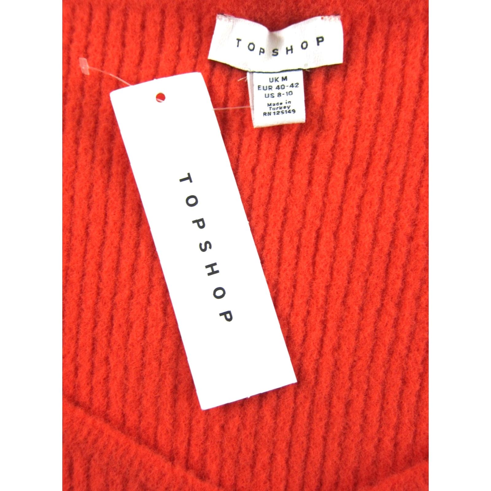 Topshop Topshop NWT Coral Orange Soft Stretch Scoop Neck Cropped Sweater 8-10 Slim Women Pullover Knit Casual Size M / US 6-8 / IT 42-44 - 3 Thumbnail