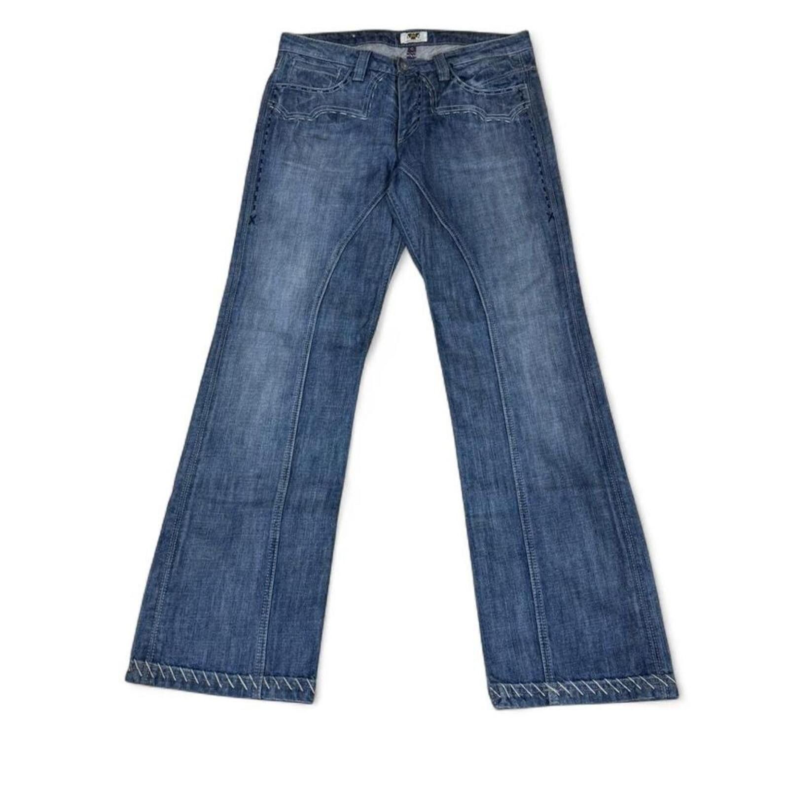 True Religion Antik Denim blue jeans with embroidered details Size US 34 / EU 50 - 2 Thumbnail