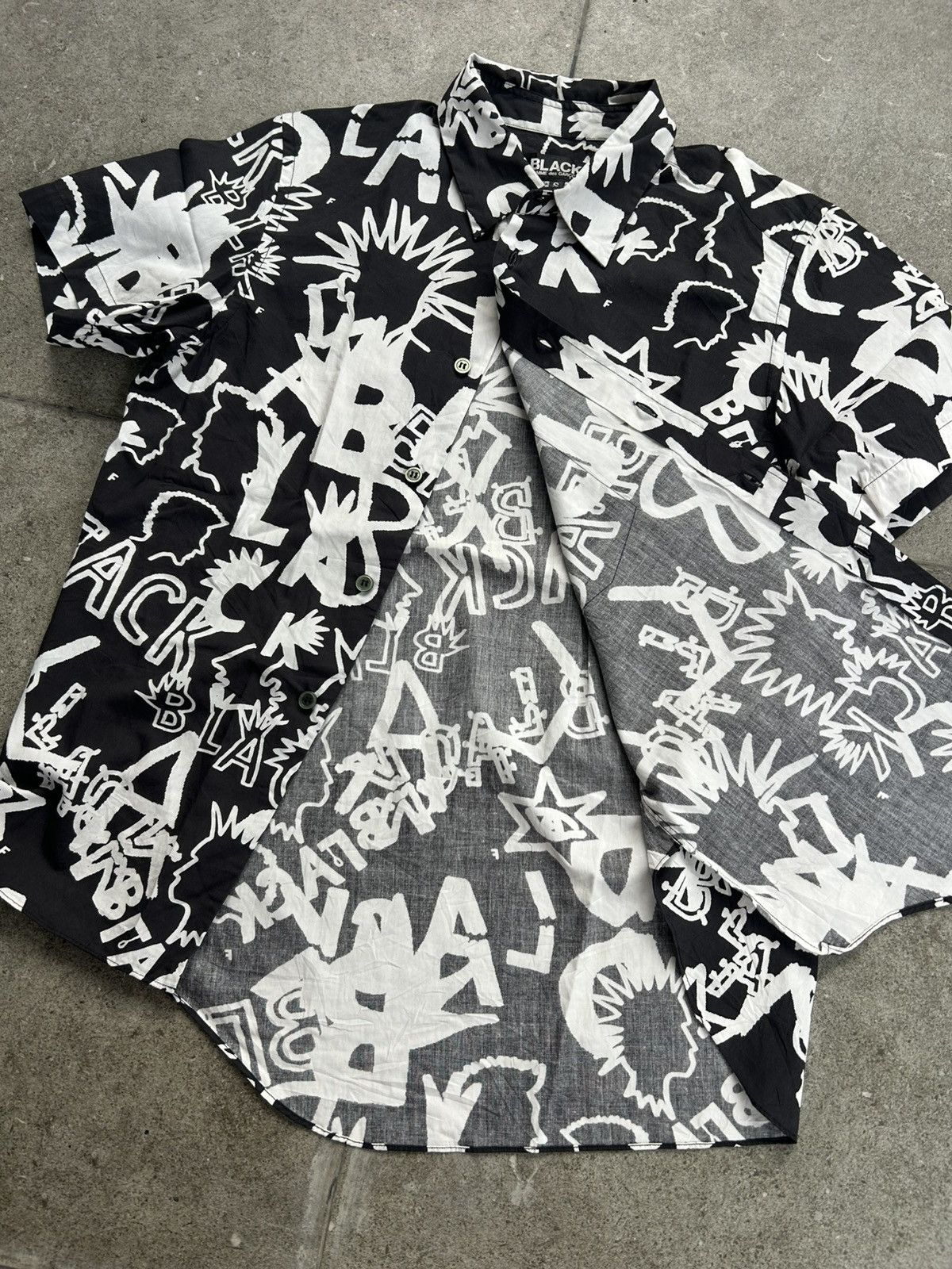 Comme des Garcons Comme Des Garcons Black AD2015 AOP Asymmetrical Shirt Size S / US 4 / IT 40 - 3 Thumbnail