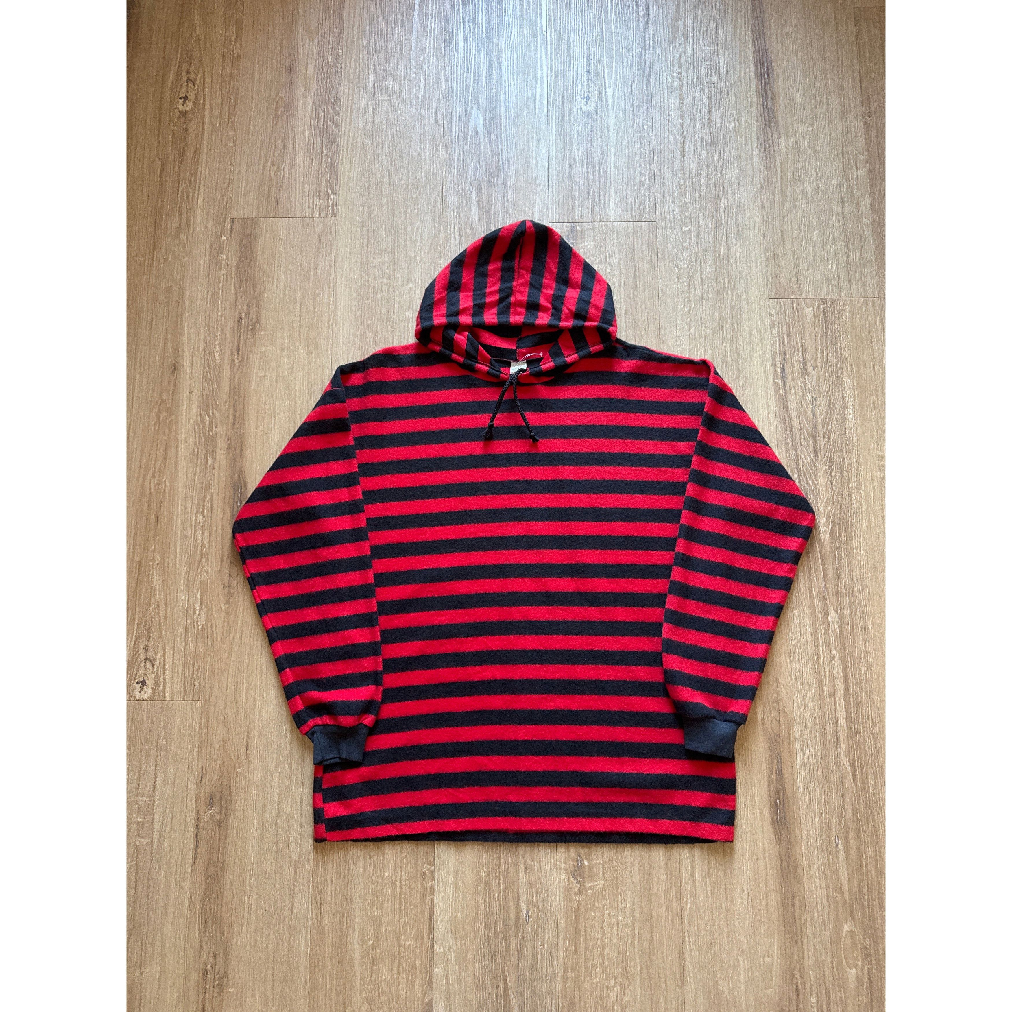 Other Vintage 90s Arsenio Red Black Stripe Fleece Fresh Prince Hoo Size US L / EU 52-54 / 3 - 1 Thumbnail