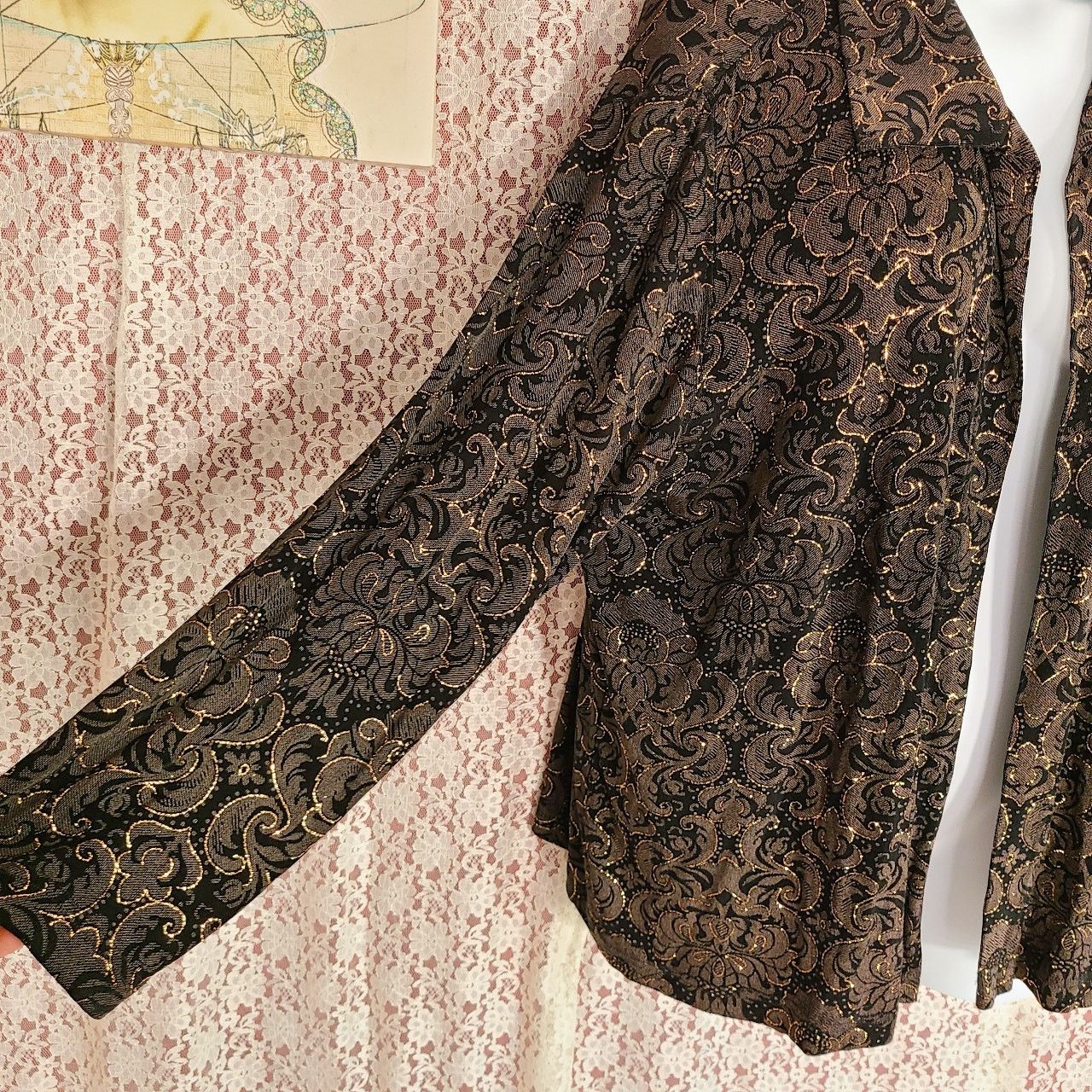 Vintage Vintage 90s Vicki vi glitter filigree cardigan 2x Size XXL / US 16-18 / IT 52-54 - 6 Thumbnail