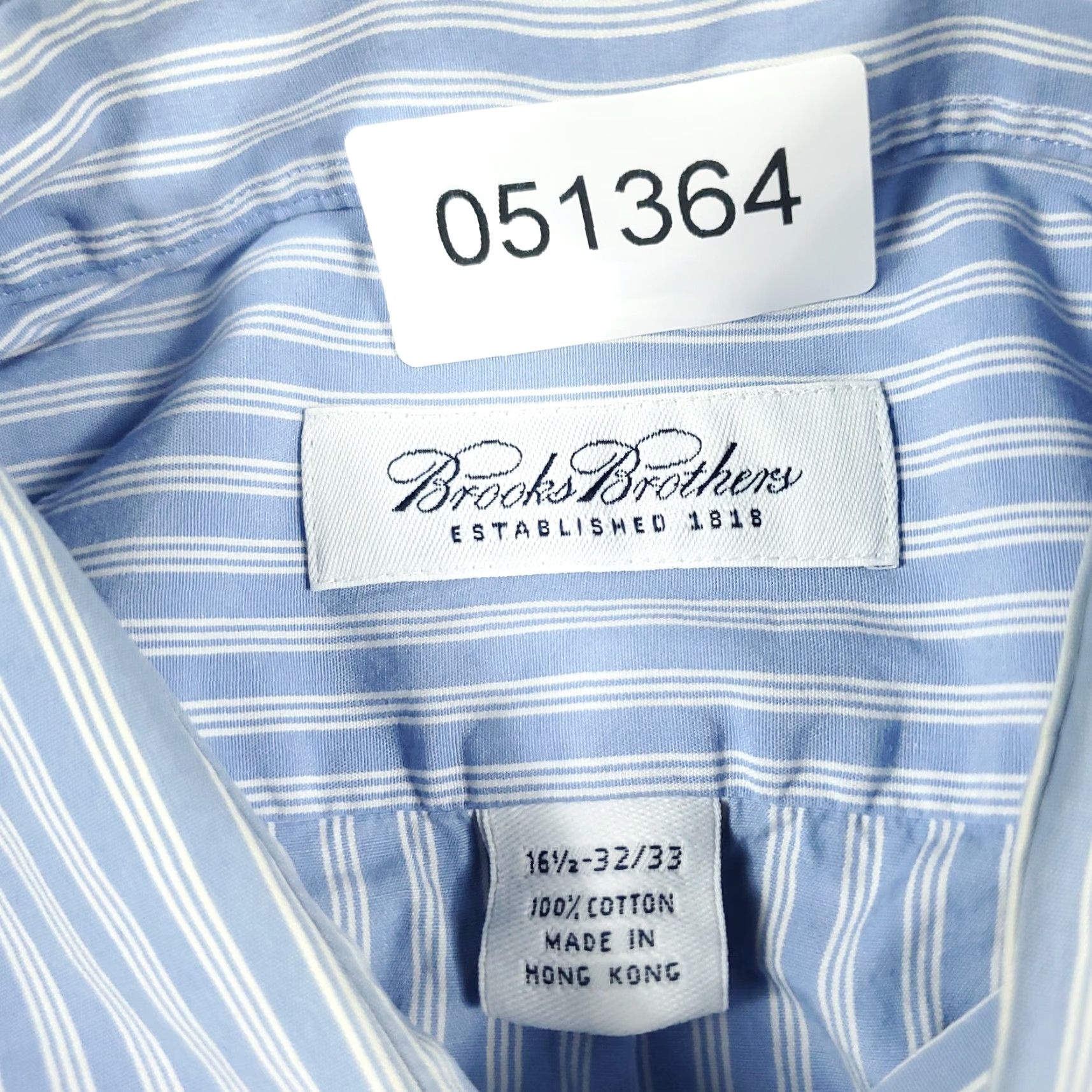 Brooks Brothers Brooks Brothers Dress Shirt Mens 16.5 Blue Striped Button Up Long Sleeve Regular Fit Size 42R - 6 Thumbnail