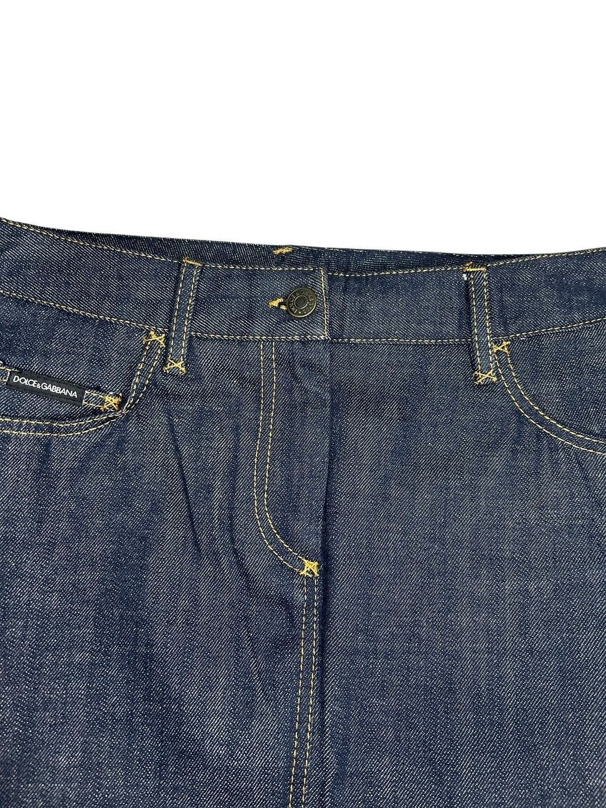 Dolce & Gabbana 00s Raw Denim Skirt Size 26" / US 2 / IT 38 - 2 Thumbnail