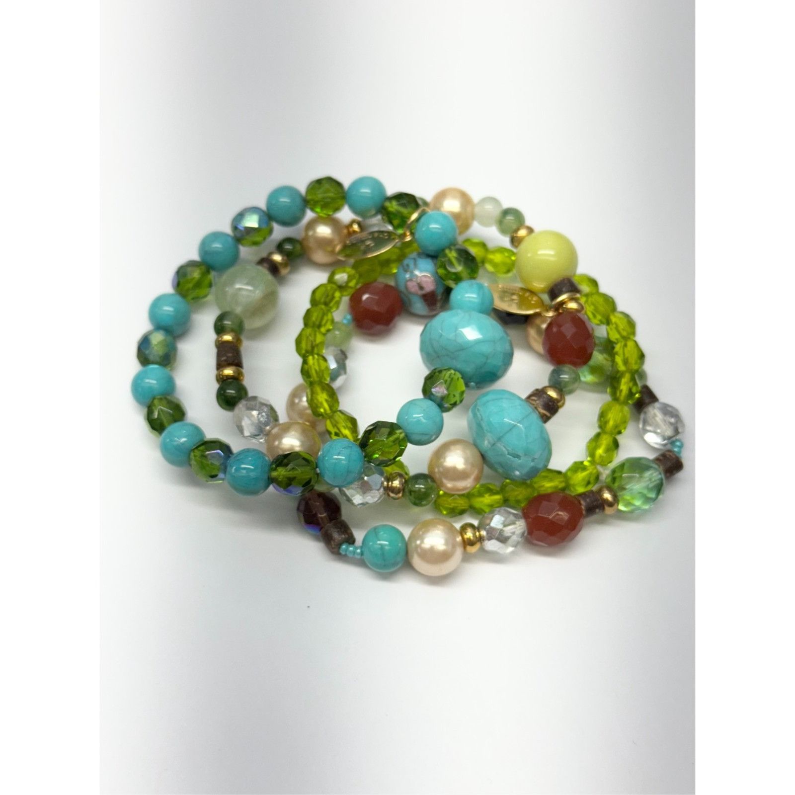 Vintage Vintage four strand crystal beaded bracelet set Size ONE SIZE - 3 Thumbnail