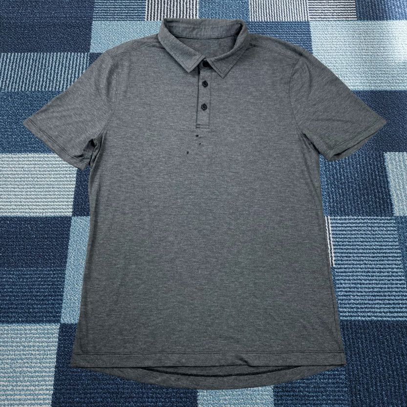 Lululemon Lululemon Polo Shirt Mens S Gray Short Sleeve Performance Stretch Golf Outdoors Casual Logo Trim Size US S / EU 44-46 / 1 - 1 Thumbnail