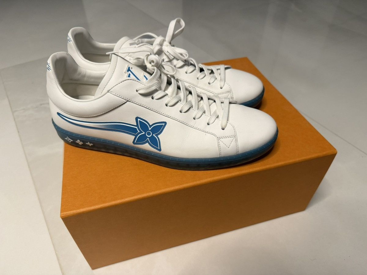 Louis Vuitton Louis Vuitton - Luxembourg Samothrace Sneaker white/blue 44 Size US 11 / EU 44 - 2 Thumbnail